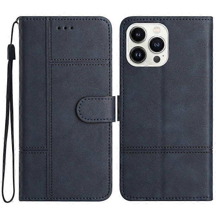 Compatible For iPhone 16 Pro Max Case Line Imprinted PU Leather Wallet Phone Cover