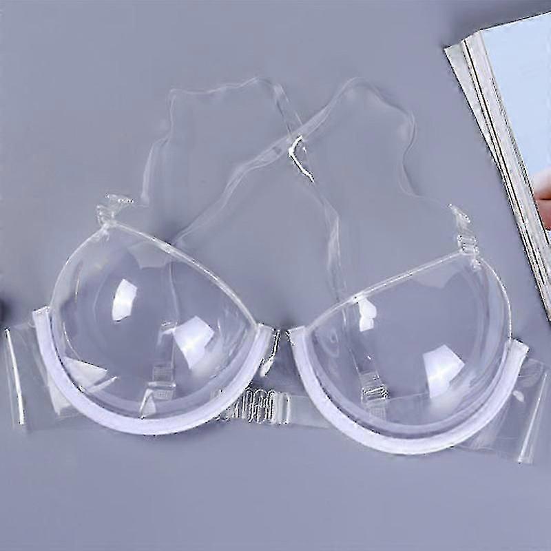 Women's 3/4 Cup Transparent Push-Up Bra with Ultra-thin Straps