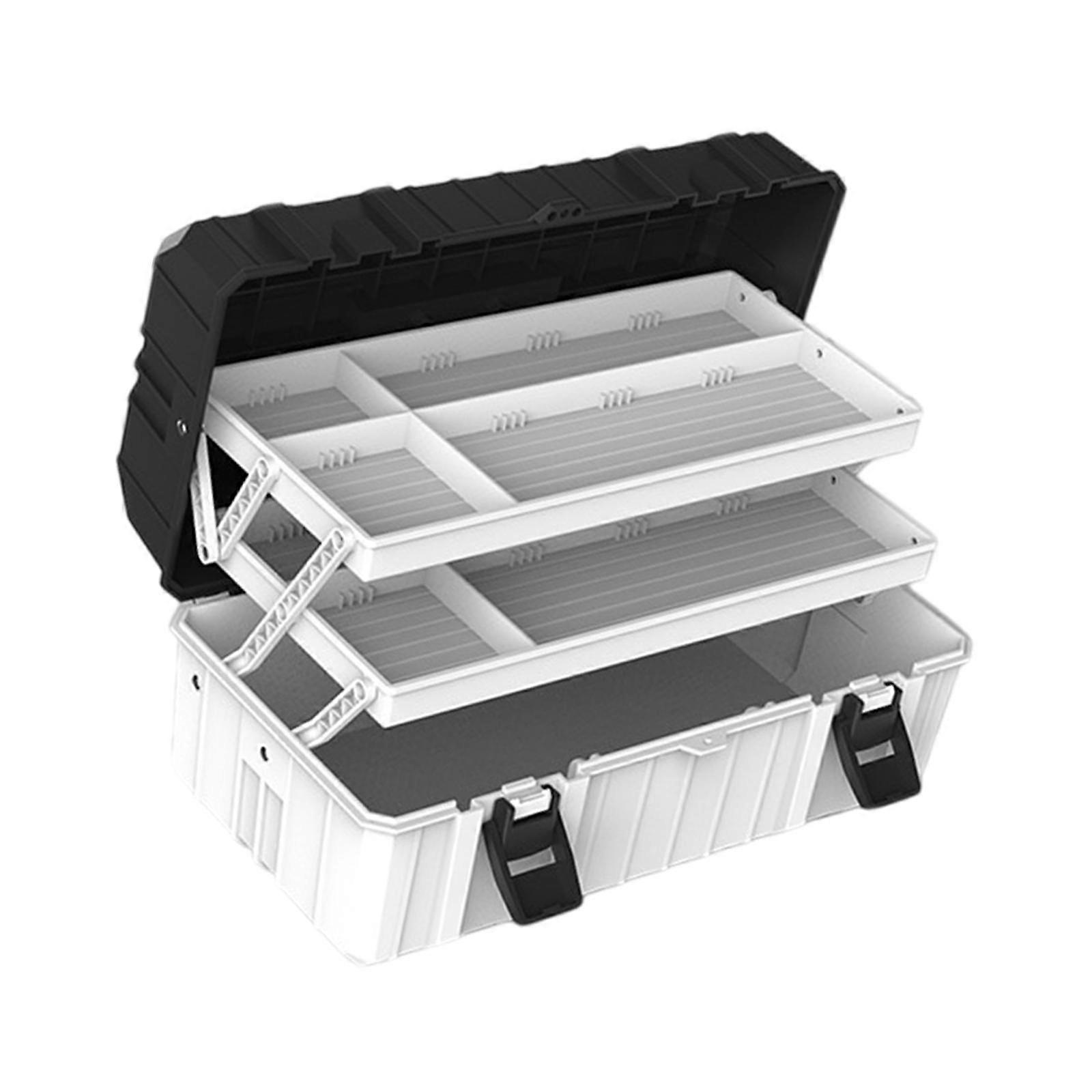 3 Layer Foldable Tool Box Portable Tool Case Suitcase Versatile Carrying Case