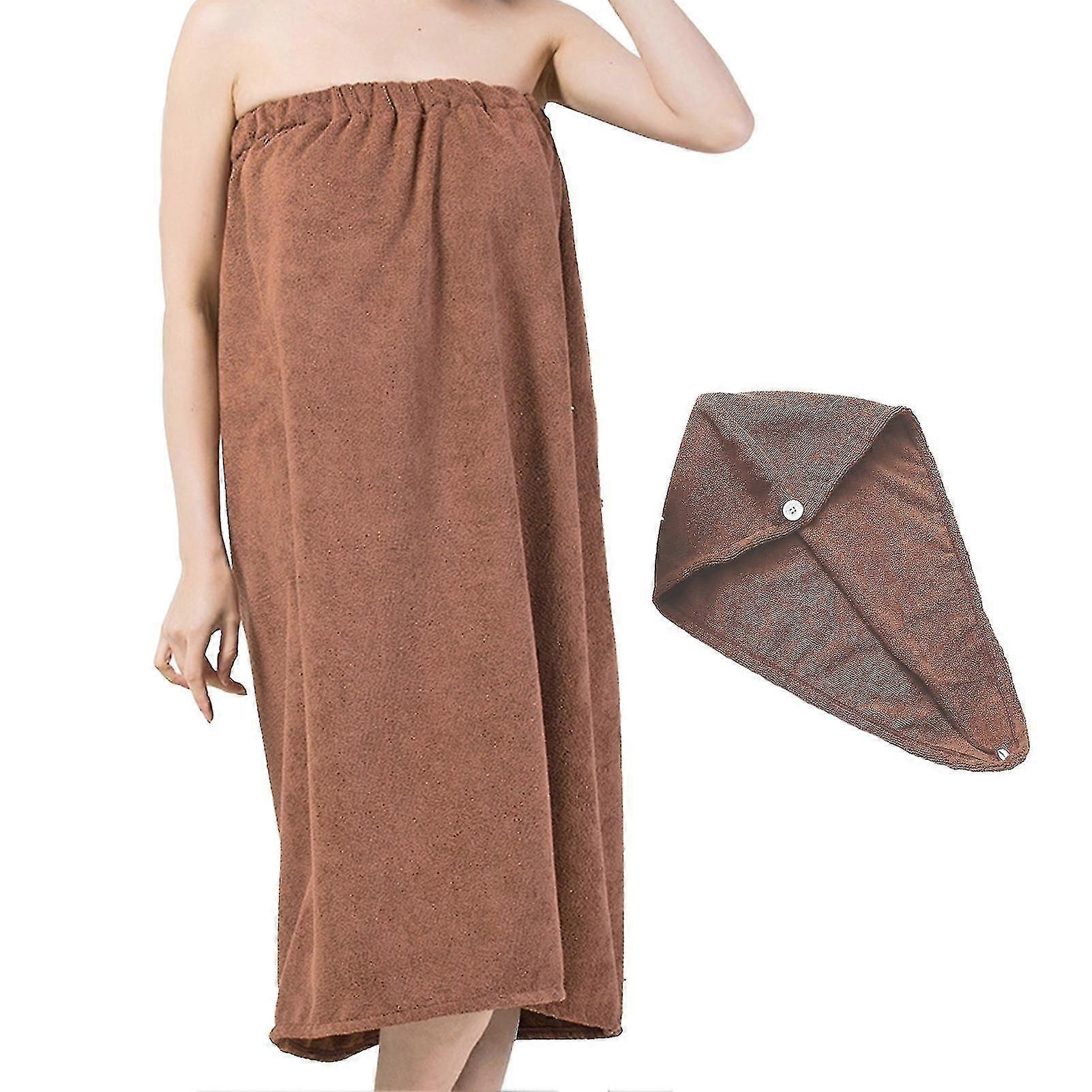 1 Set Badhandduk Wrap Andas Bra Elasticitet Mikrofiber Vattenabsorberande Hår Handduk Dusch Cover Up För Ladies Cy