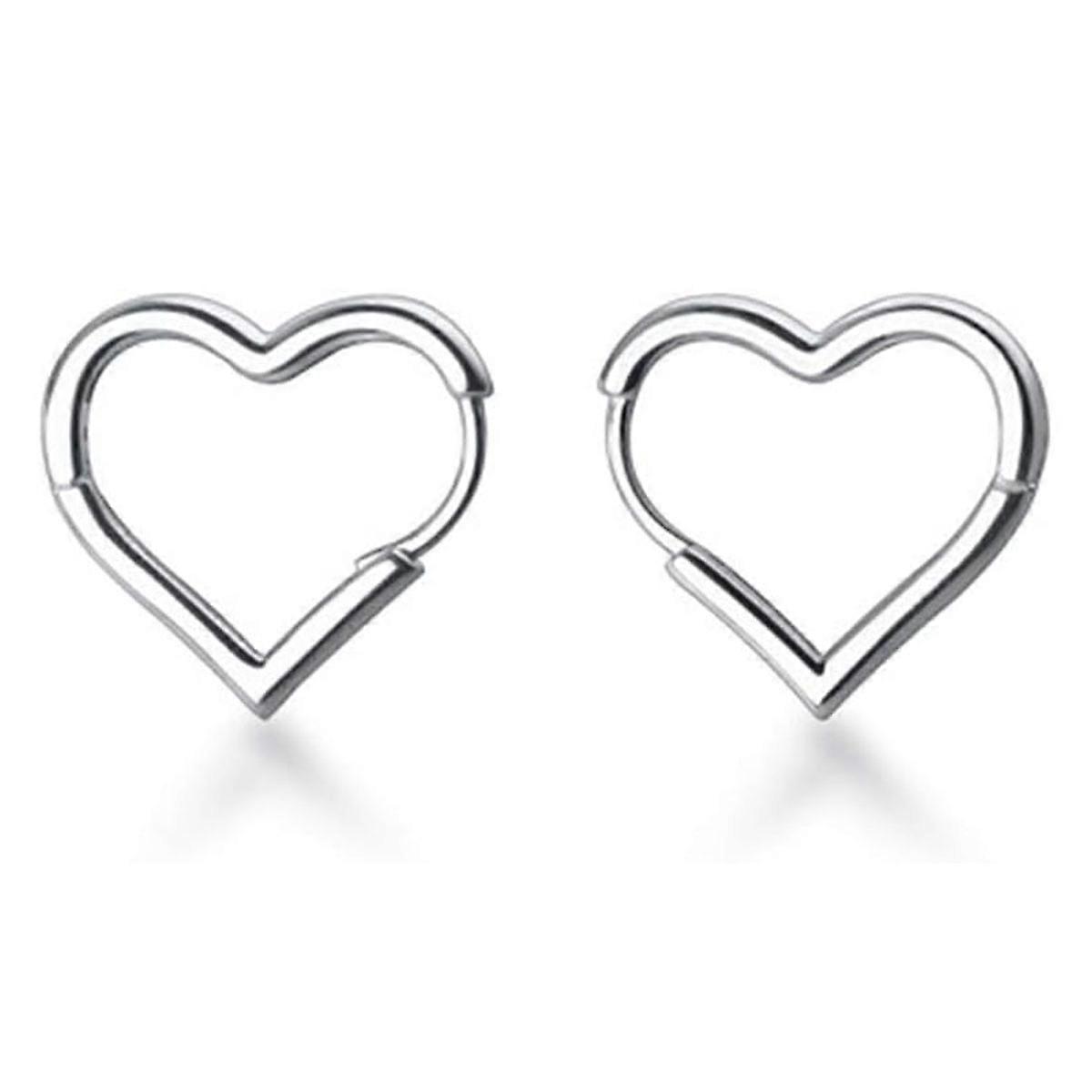 Ohrringe, Herz, Silber