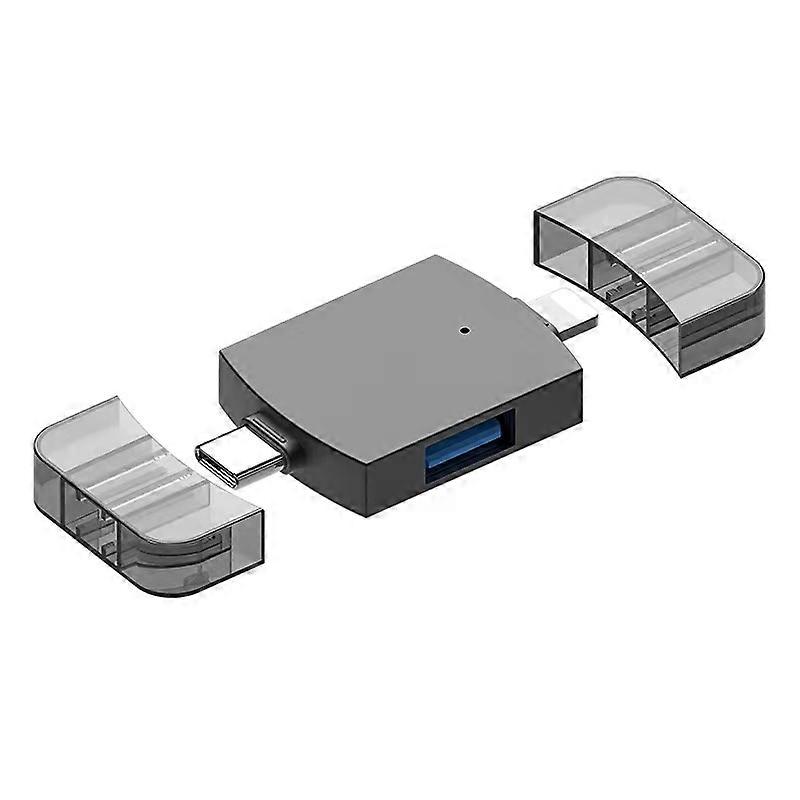 2 v 1 USB 2.0 + USB 3.0 samice na 8 pinů + USB-C / Type-C samec OTG adaptér