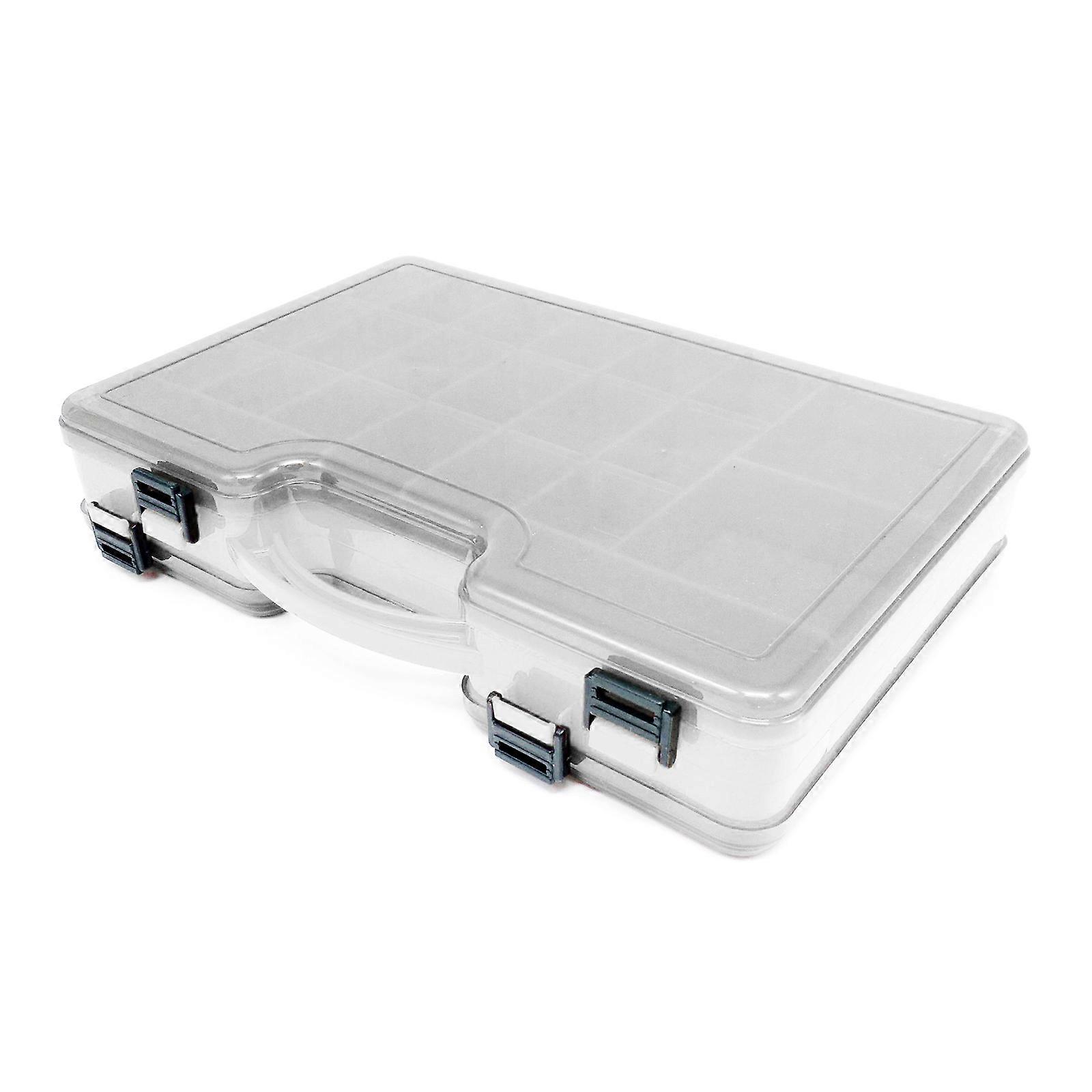Doppelseitige Angel-Tackle-Box mit abnehmbaren Trennwänden Angelköder-Aufbewahrungsbox Angelwerkzeugkoffer Köderbehälter Klar