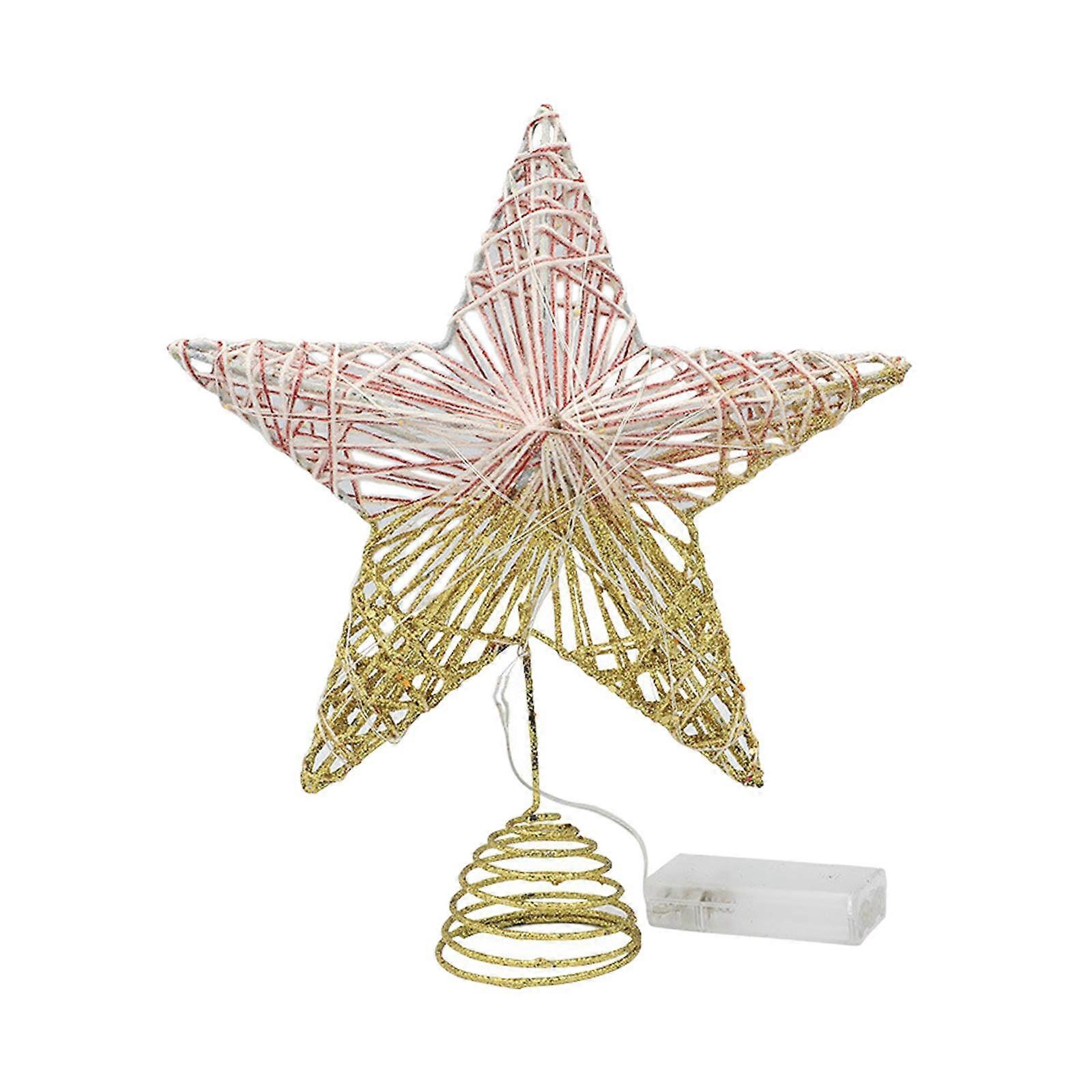 Christmas Tree Topper Star Tree Top with Coil Hollow Lighted Scene Layout