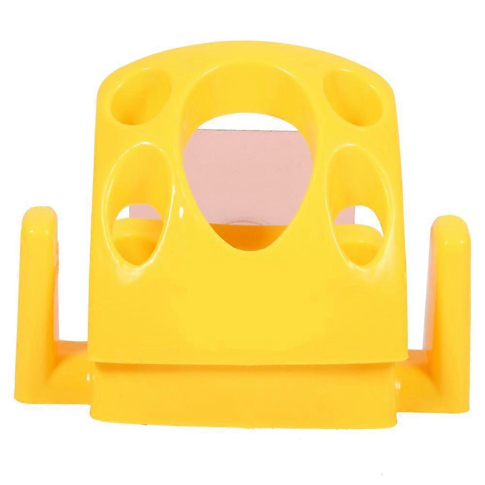 Multifunctional Candy Color Plastic Toothbrush Holder Bracket Container for Bathroom Use Yellow