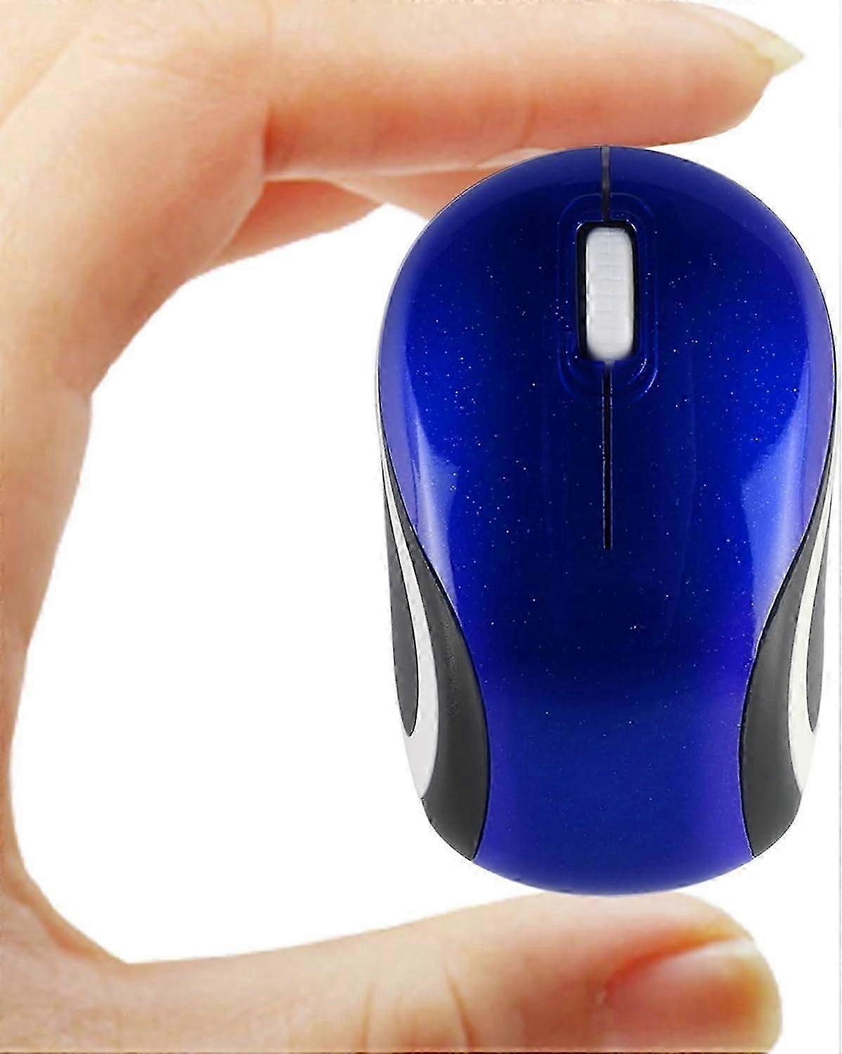 Wireless Mini Mouse, Blue, 1000 DPI, USB Receiver, Smooth Surface, Easy to Carry