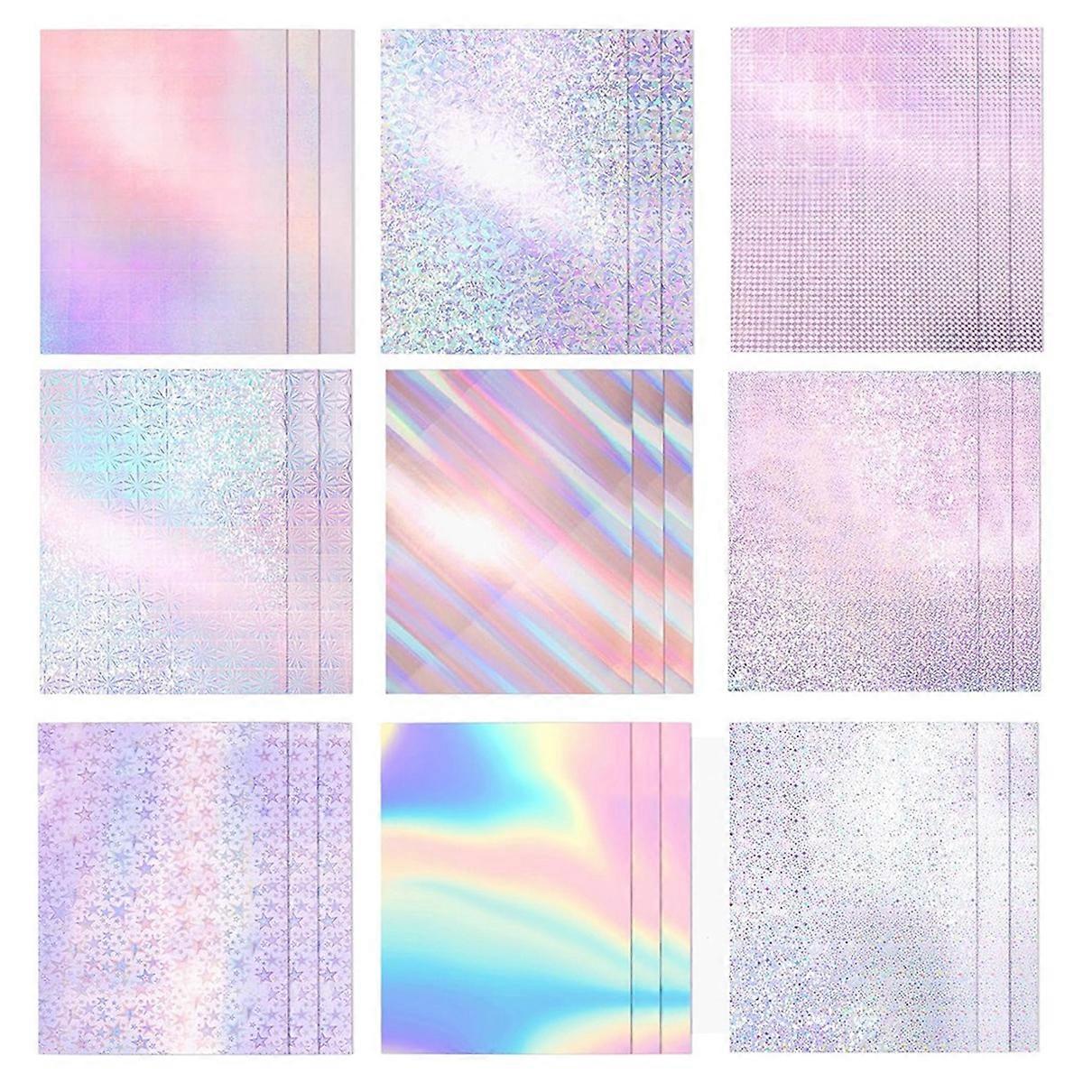 27 Sheets Holographic Cardstock, Metallic Glitter Shiny Mirror Paper