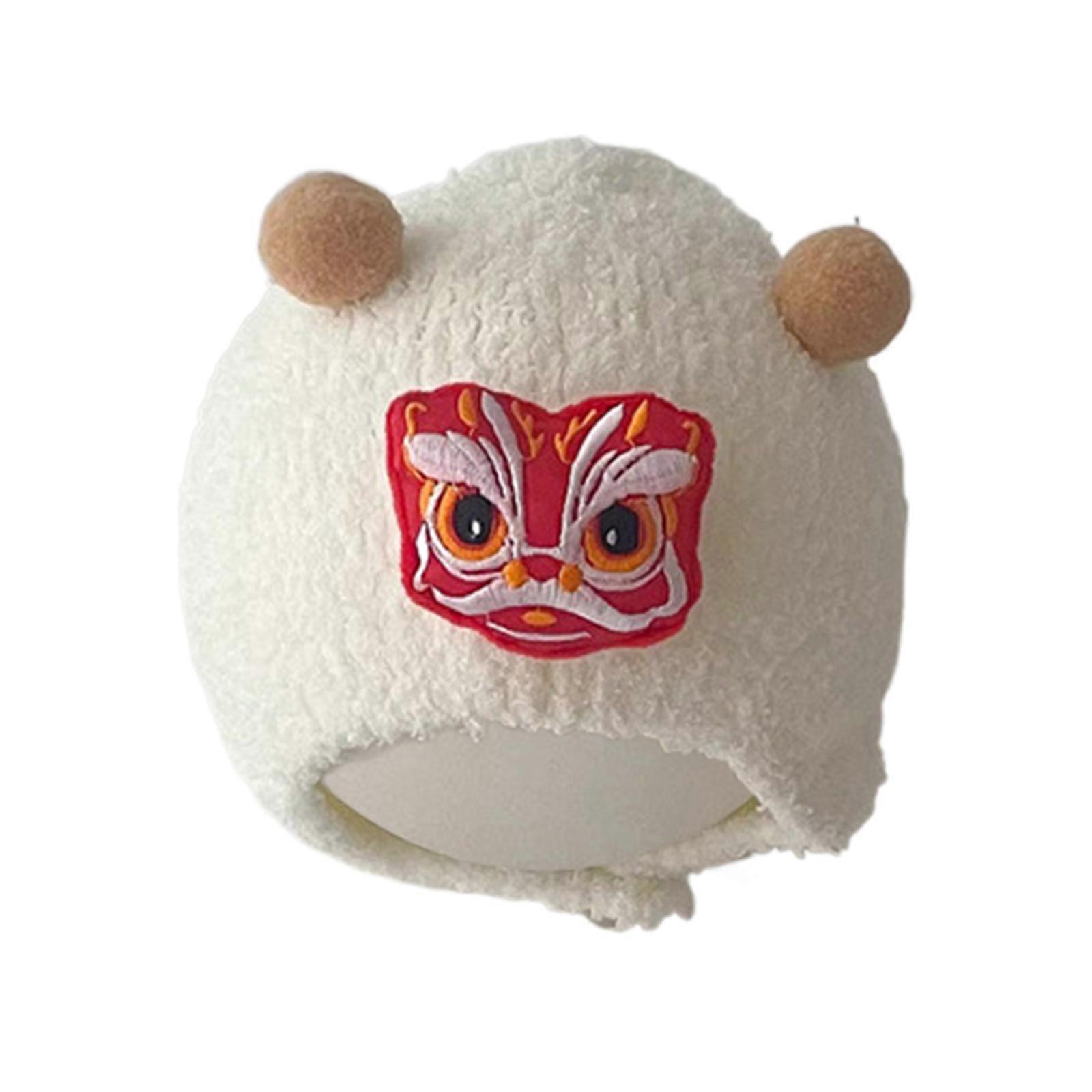 taaperot lämpimät pehmoletikot söpö sarjakuva eläinhattu korvaläpällä aksentti yhtenäinen väri hengittävä konepelti pojille ja tytöille