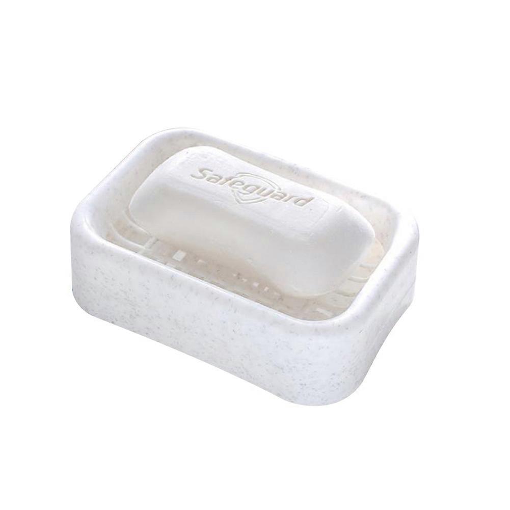 Plastic Household Bathroom Double layers Soap Dish Holder Storage Container Draining Box(Beige)