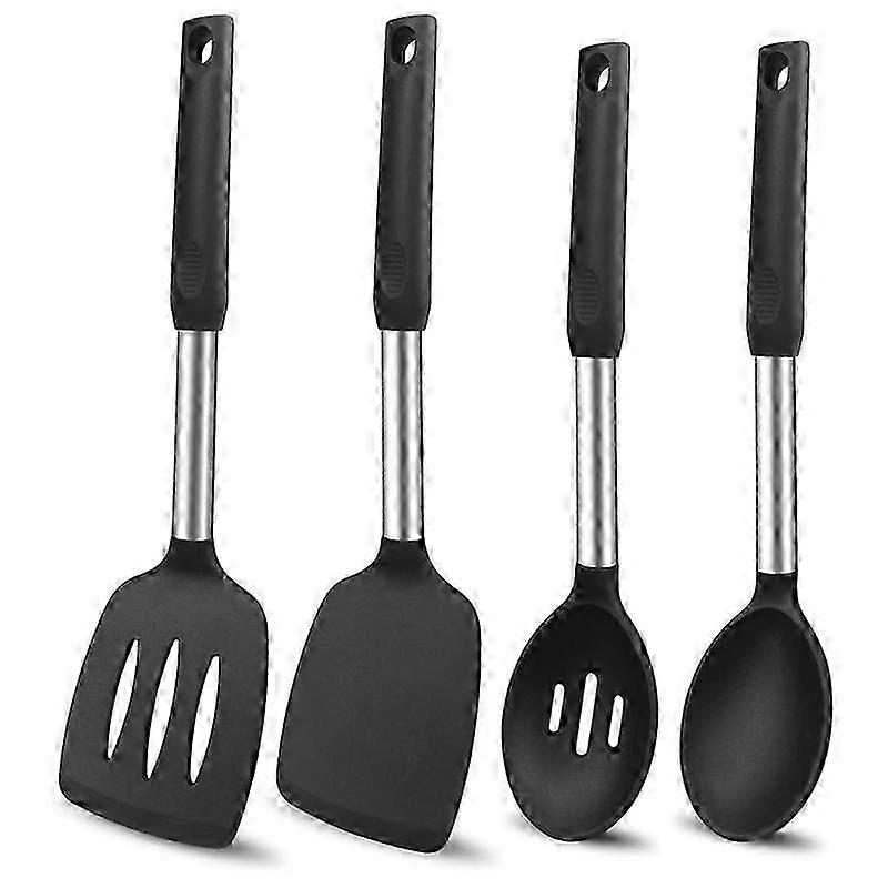 Silicone Cooking Spatulas and Spoons, Heat Resistant Silicone Cooking Utensils Set, Non Stick Large