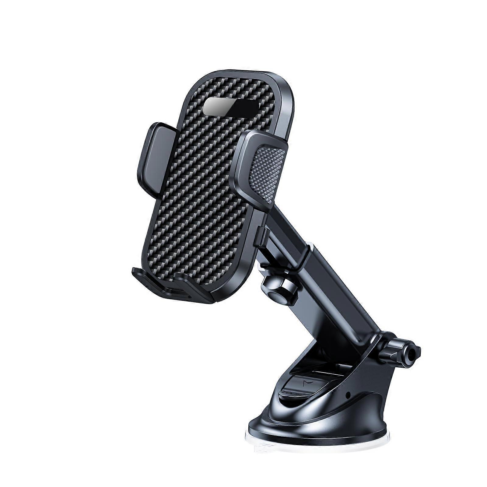 Car Phone Mount 2024 Model Adjustable Gooseneck Dashboard Holder Carbon Fiber Pattern Compatible with Most Smartphones