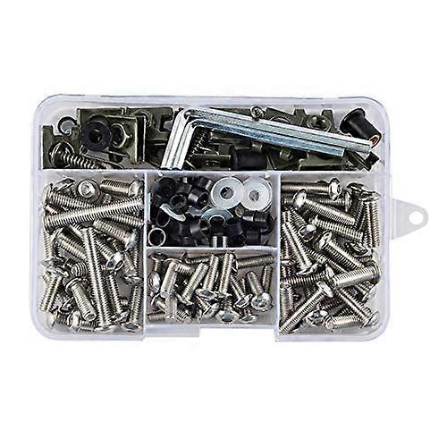 M5 M6 Stainless Steel 177PCS Windscreen Fairing Bolts Kit Fastener Clips Screws Compatible with Honda,Yamaha,Ducati