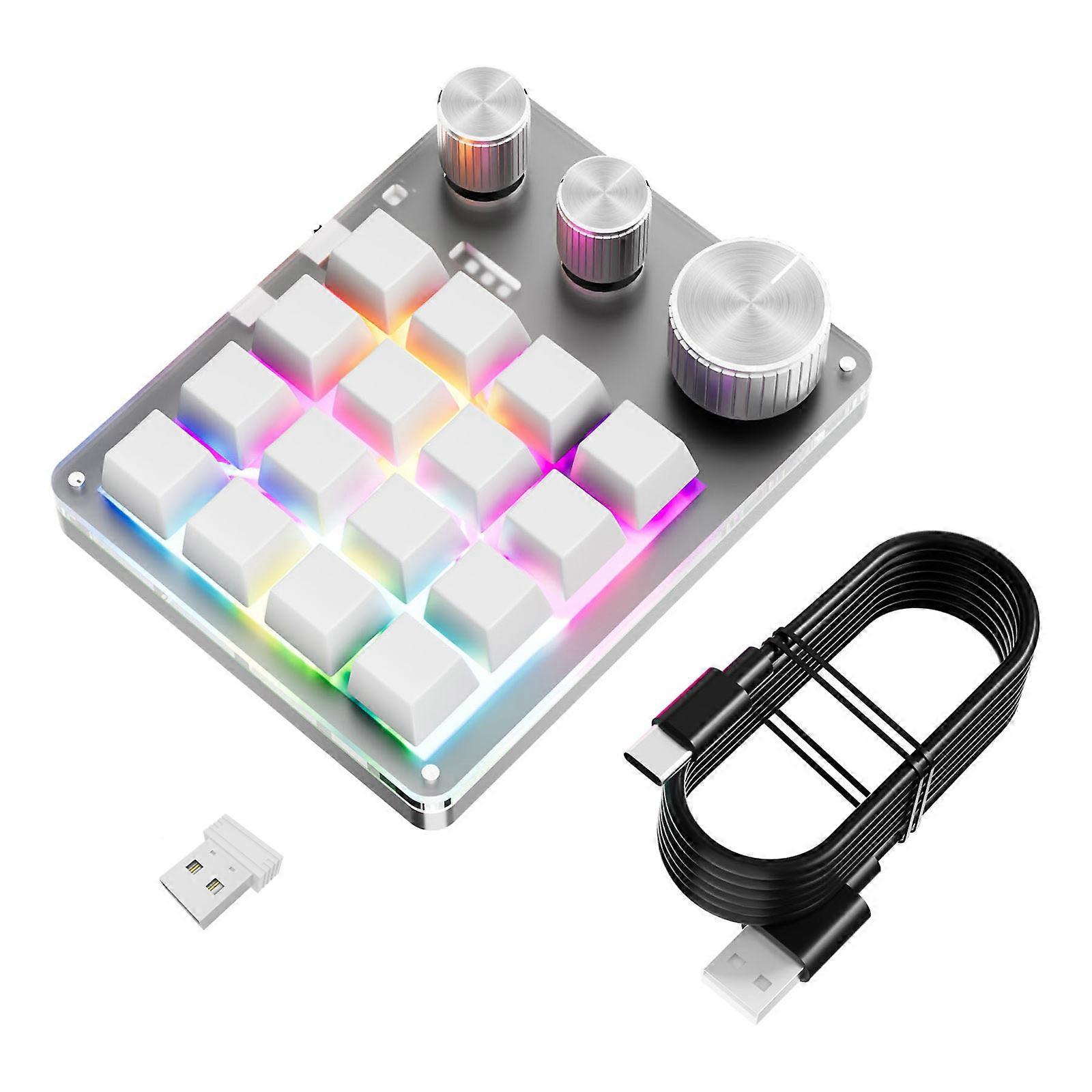 Mechanical Gaming Keypad with 16 Keys Programmable and 3 Knobs for Enhanced Productivity in Gaming and Office Setting