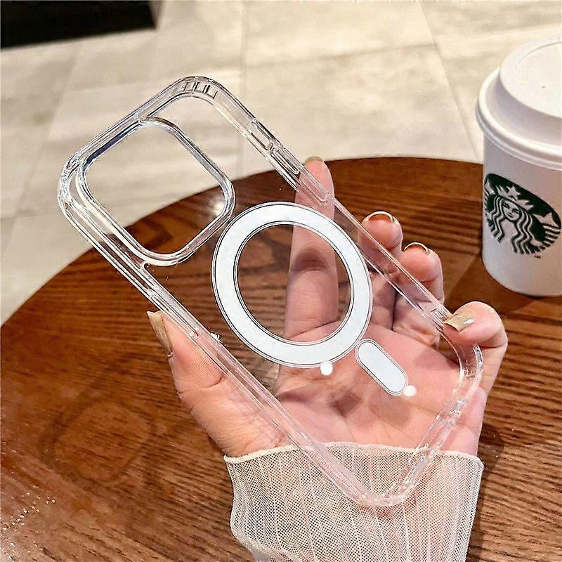 Clear iPhone Case with Magnetic Case and Wireless Charging Compatible with Magsafe for Models 15 14 plus 13 12 11 pro Max Mini