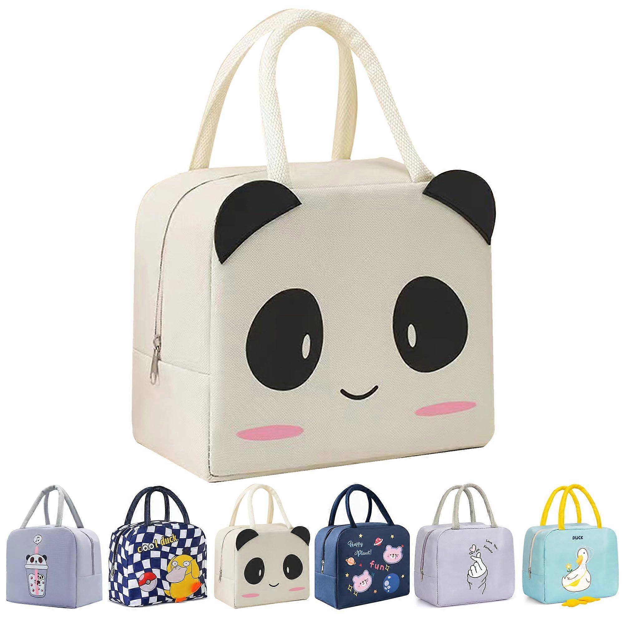 Panda Lunch Bag for Kids, Reusable Insulated Lunch Box, Durable and Stylish School Lunch Tote for Boys and Girls