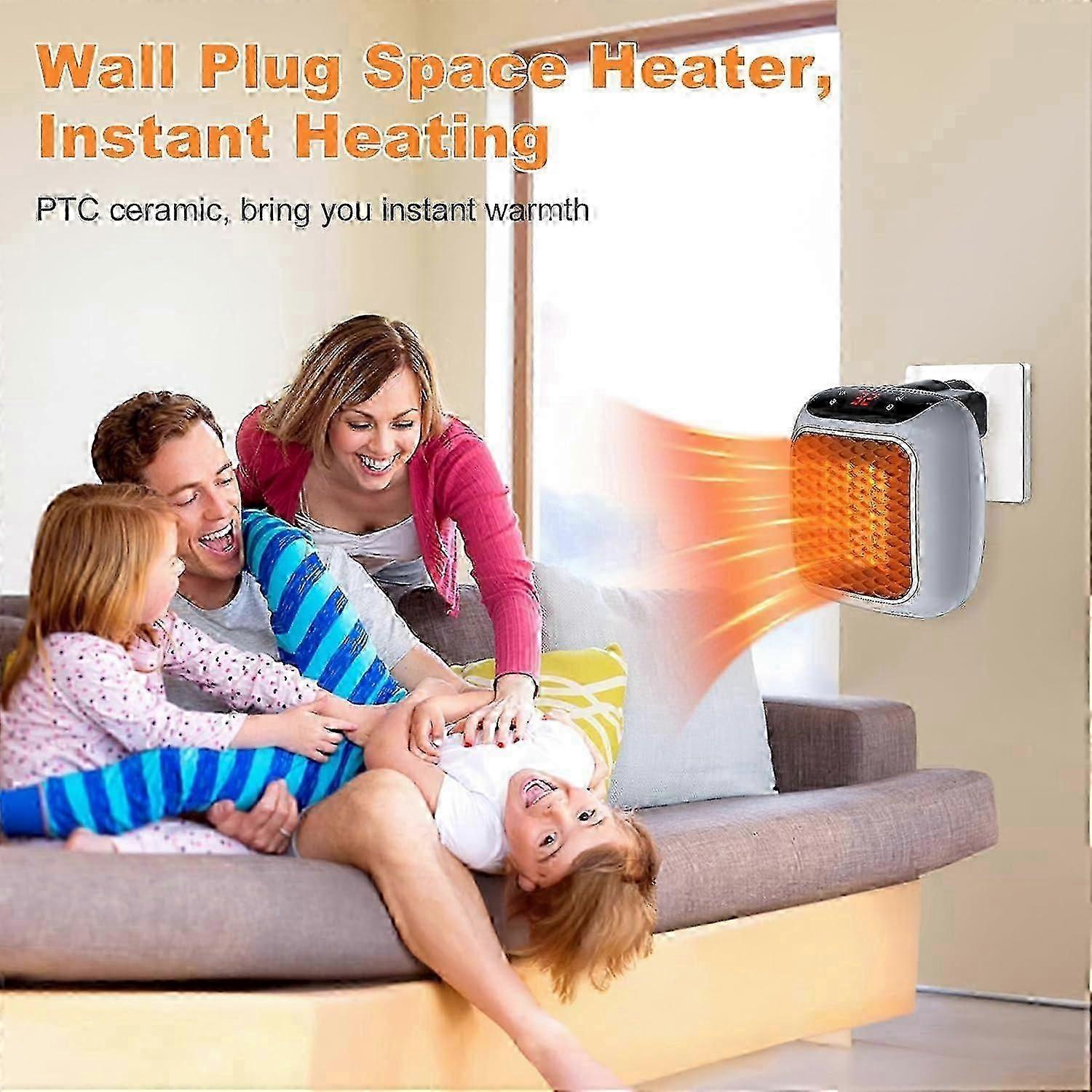 Portable Heater, 800W Ceramic Plug in Heater, Space Electric Fan