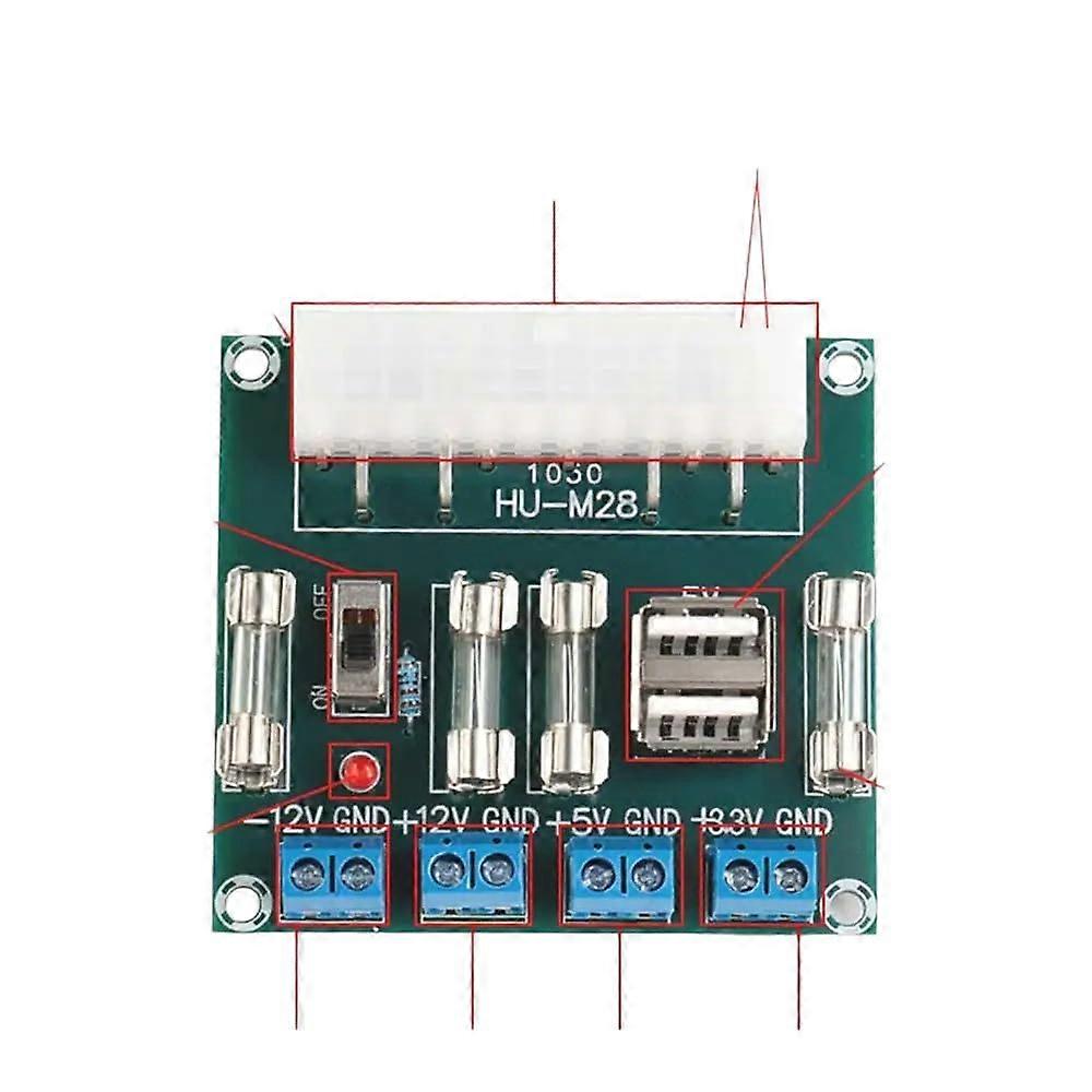 HUM28W Desktop Computer Power Adapter Board ATX Lead-Out Module Output Terminal for ATX Power Supplies