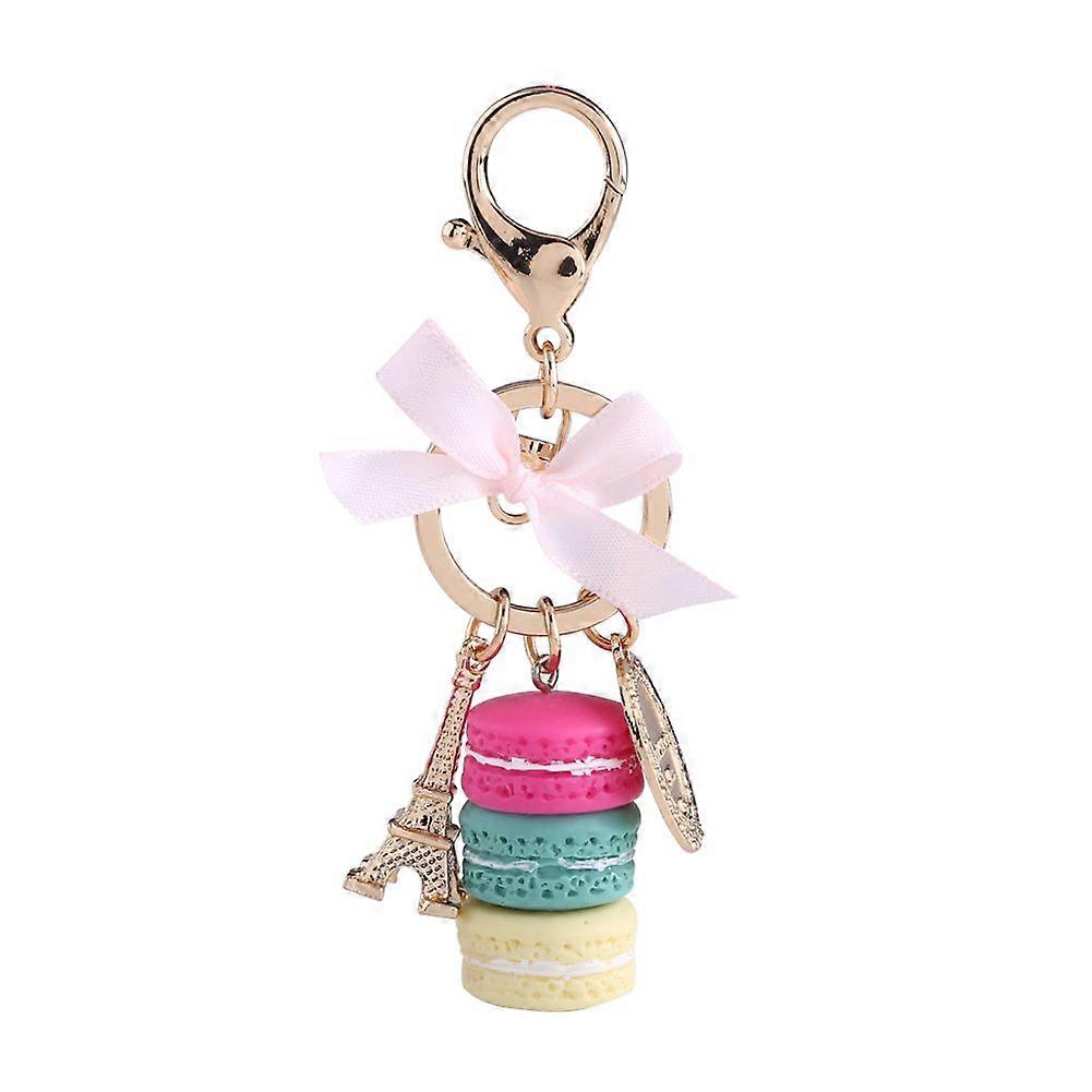 Cute Macaroon Eiffel Tower Keychain, Car Charm Decoration