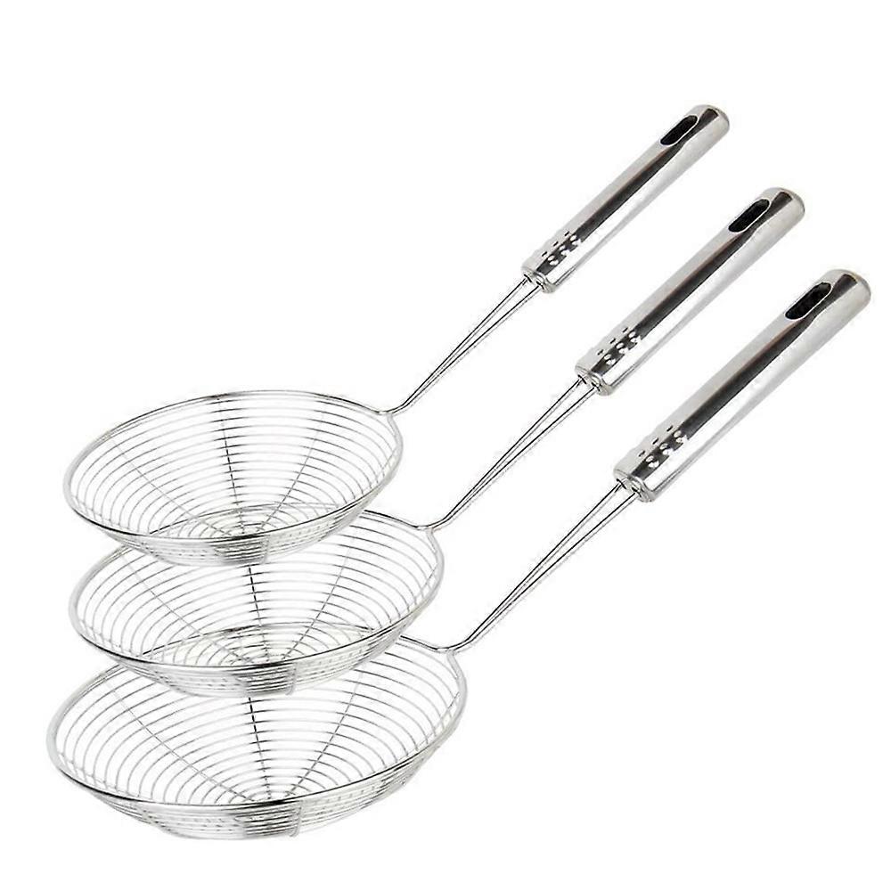 3pcs Pasta Strainer Spider Strainer Pasta Strainer Strainer With Handle for Straining Pasta Vegetables