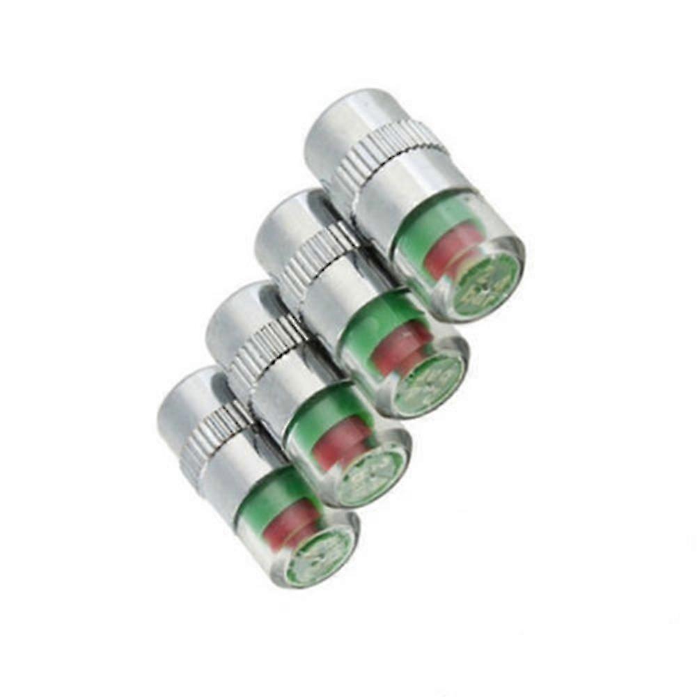 4-Piece Car Tire Pressure Monitoring System Valve Stem Caps with Sensors and Alert Indicator Caps