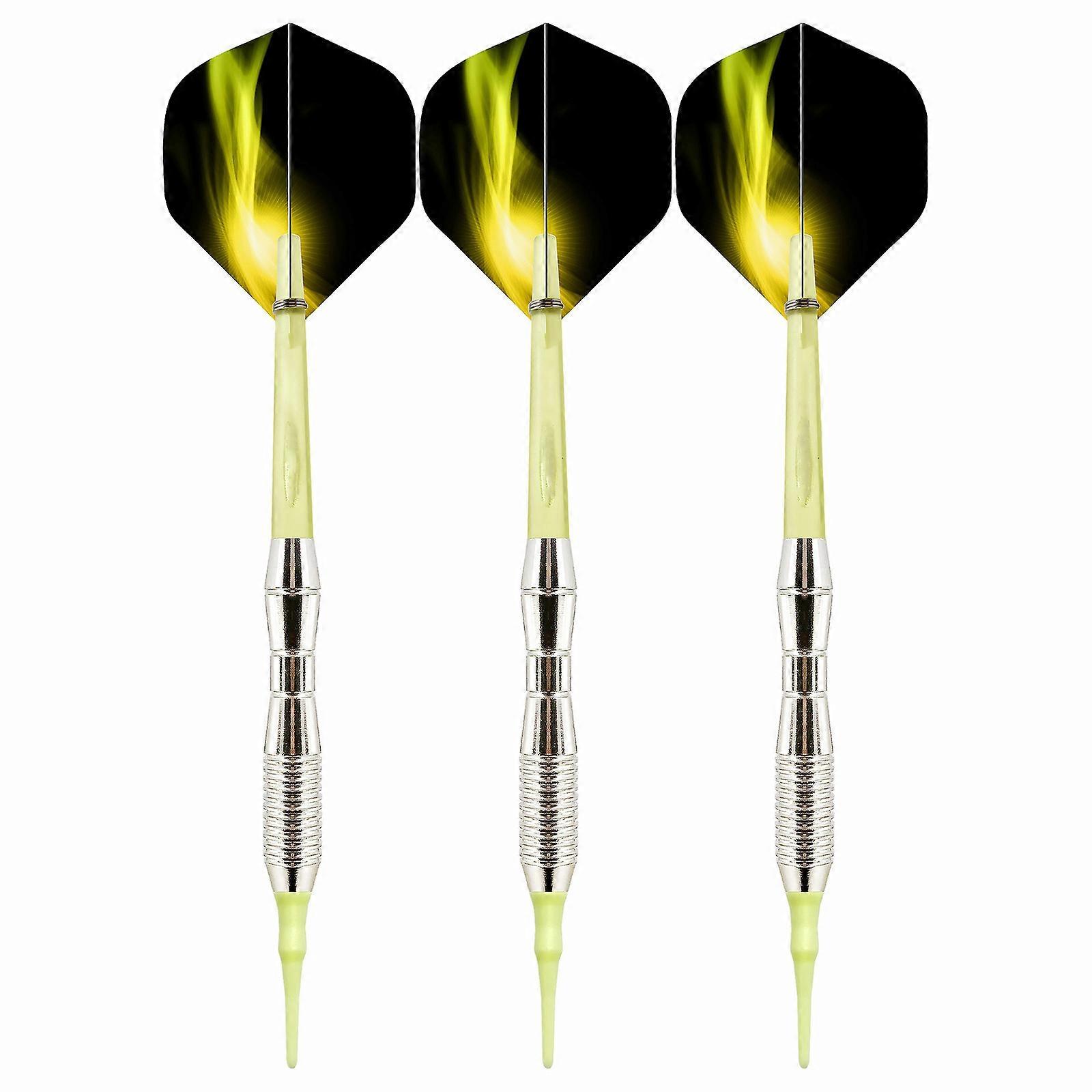 3Pcs Simple Intérieur En Plastique Pointe Fléchettes Professionnel Intérieur Soft Tip Fléchettes Vol pour Jeux de fléchettes électroniques Fiable Aurora jaune