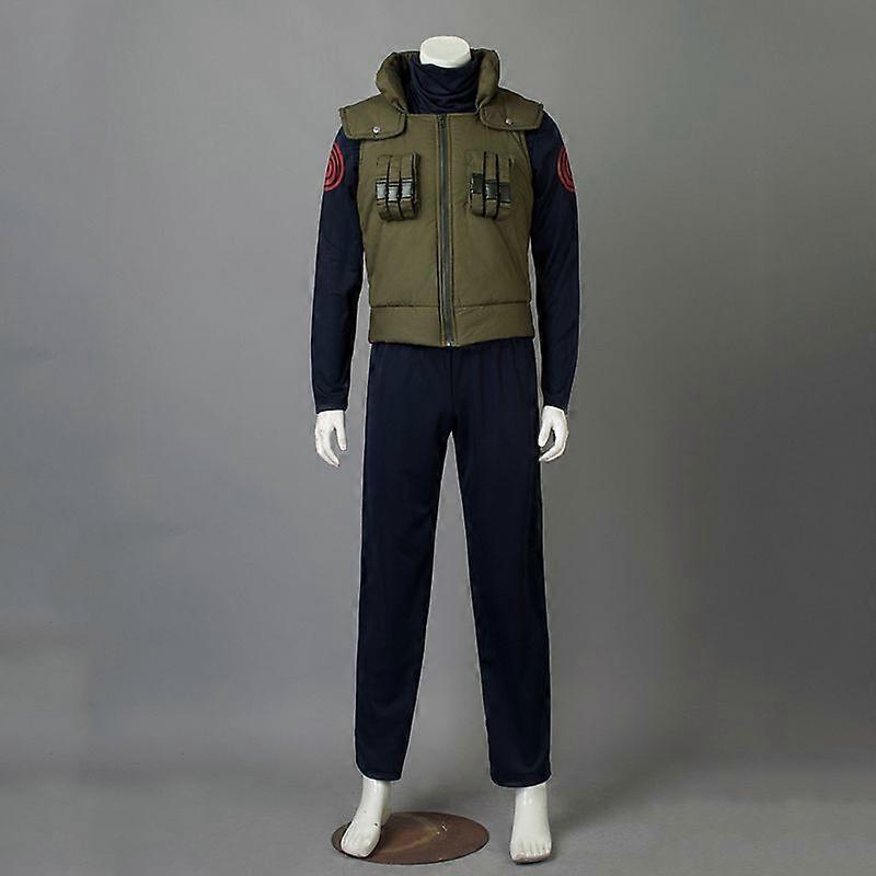 Costume Kakashi Hatake Uomo - Costume Ufficiale Naruto Completo Di Maglia, Gilet, Pantalone, Maschera E Fascia