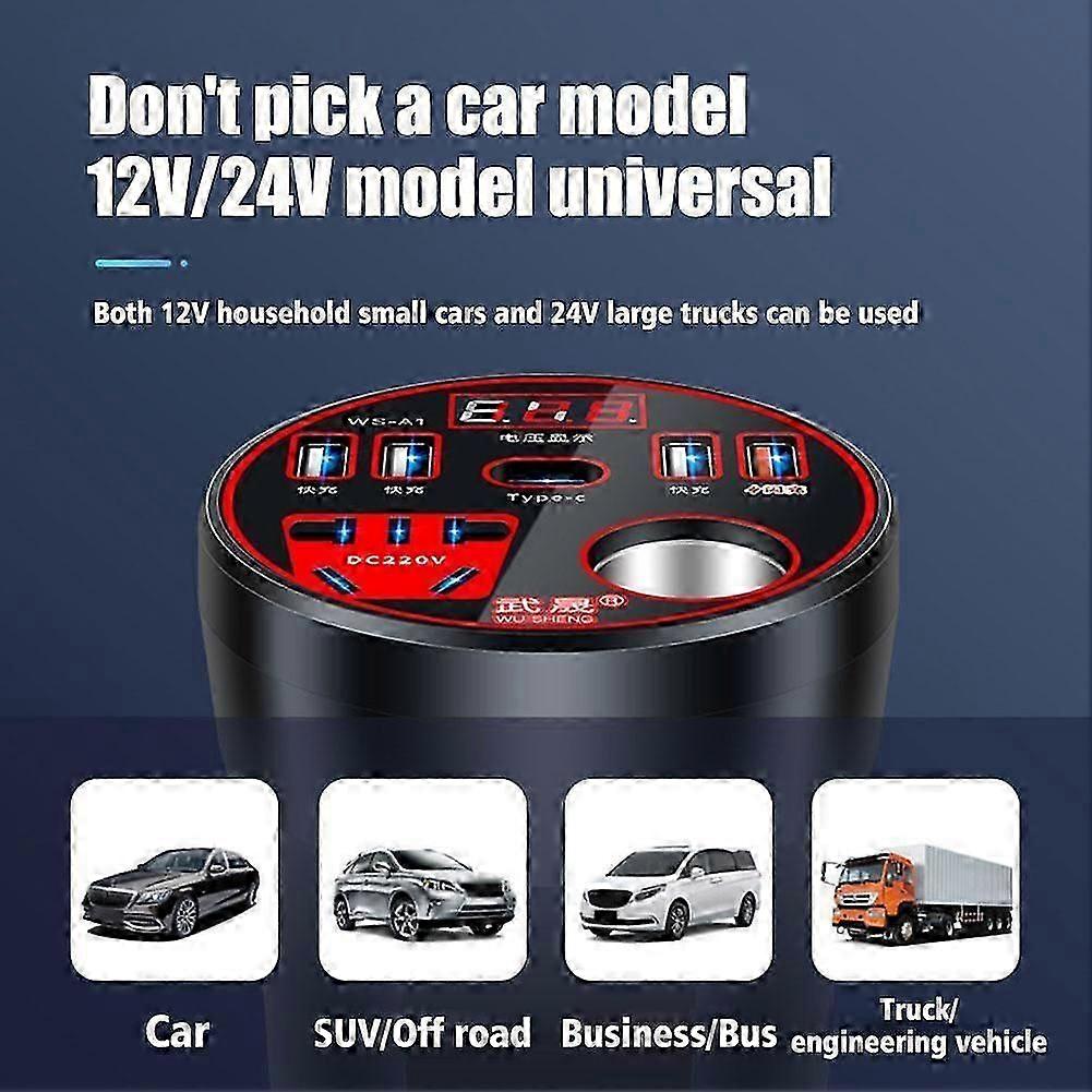 Digital Car Power Inverter 200W Multifunctional On-Board Inverter