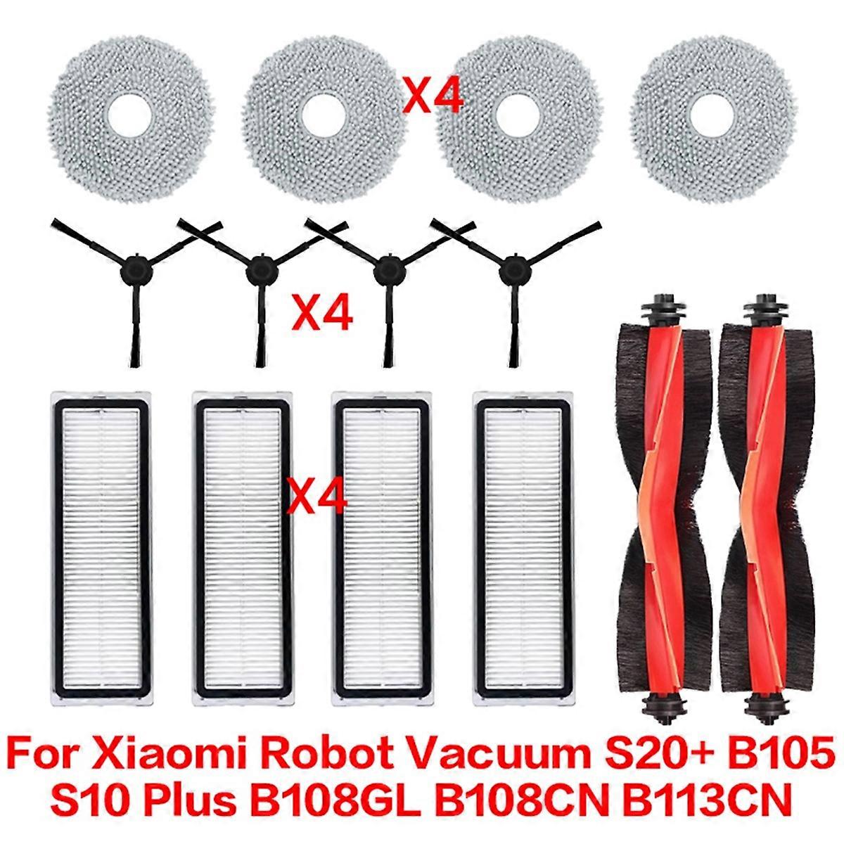 For Robot Vacuum S20+ / S10 Plus / B108GL / B105 / B108CN B113CN Parts Filter Main Side Brush Mop A