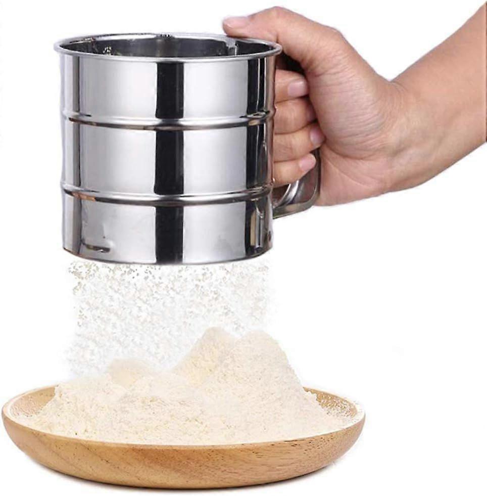 Mehlsieb Einhand,Edelstahl-Mehlsieb,Kchensieb Feinsieb,Benutzt fr Kokosmehl Paniermehl Mehl Kastanienmehl Kakaopulver Streuer,Kchenhelfer Geschenk,Kch