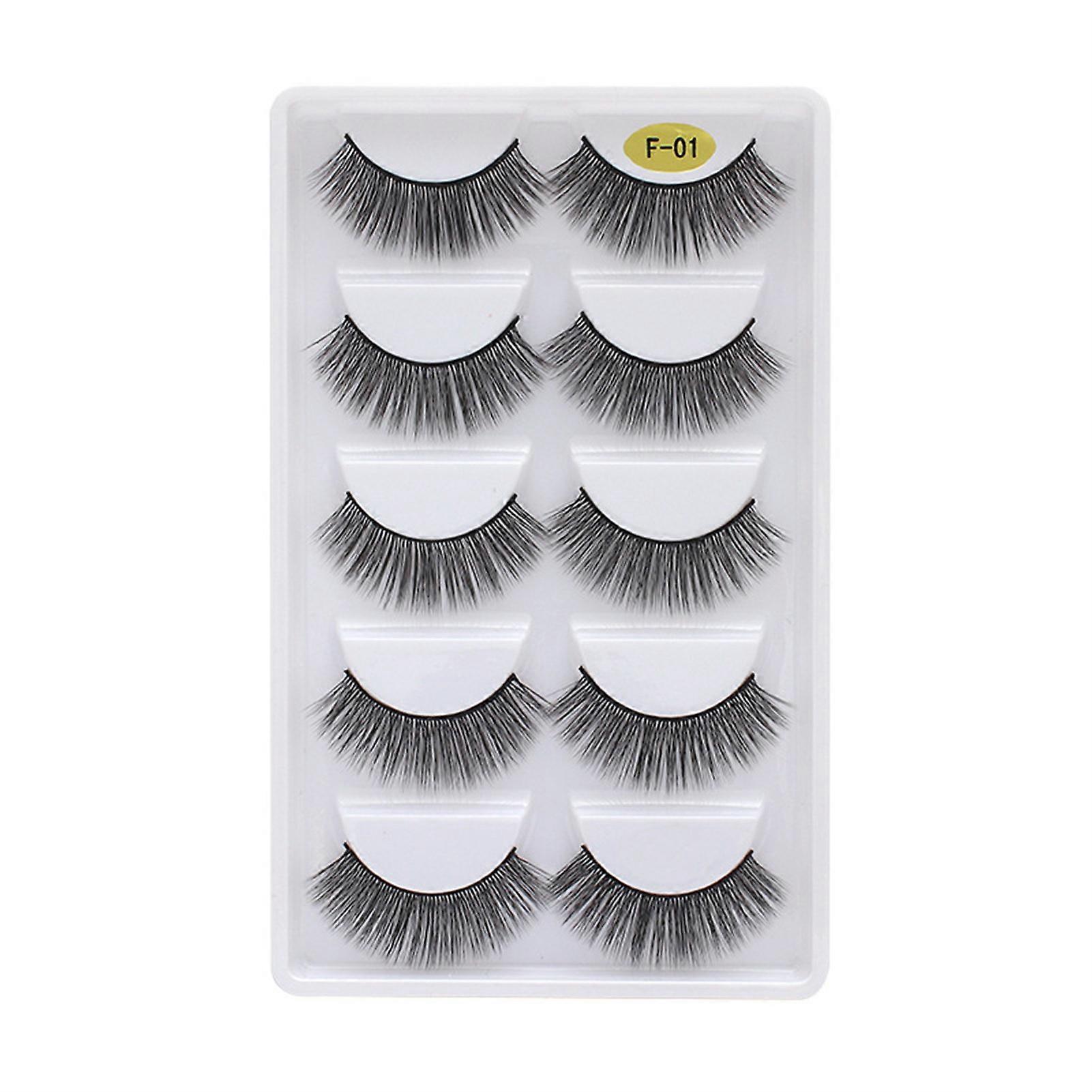 3D Multi-layer Dense 5 Pairs Eyelashes Well Bedded Lengthening Wisps Lashes