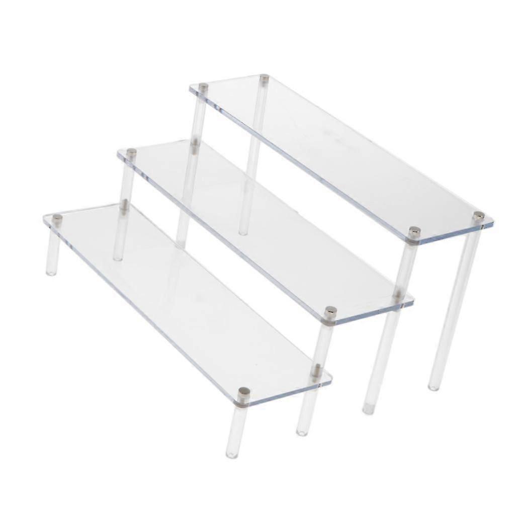 3-Tier Clear Acrylic Rack Perfume Makeup Ladder Display Stand Shelf