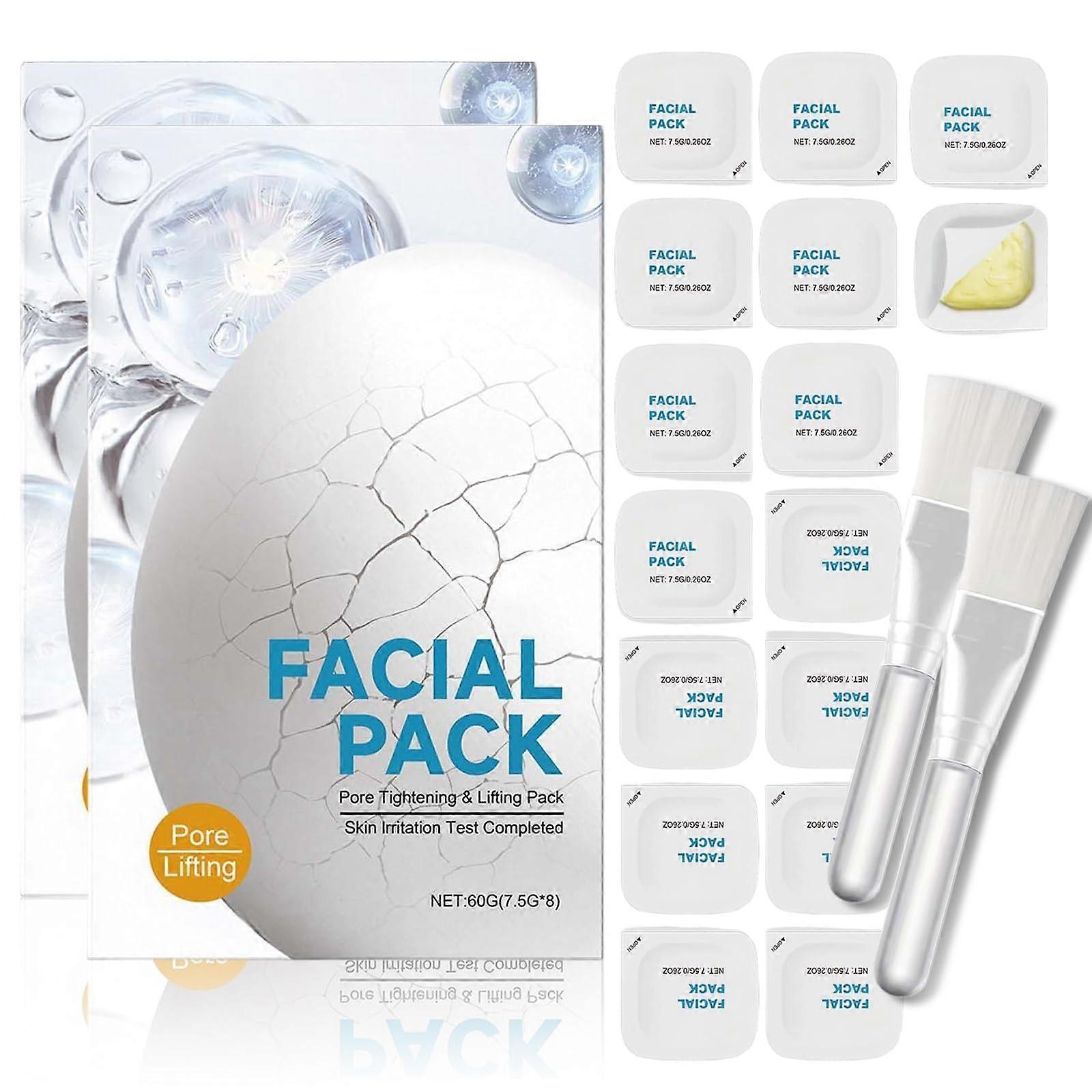 Zombie Facial Mask 16Pcs PeelOff Clay Mask for Pore Tightening Instant Lifting Hydrating Mud Mask with Brush (2Box,16ea)