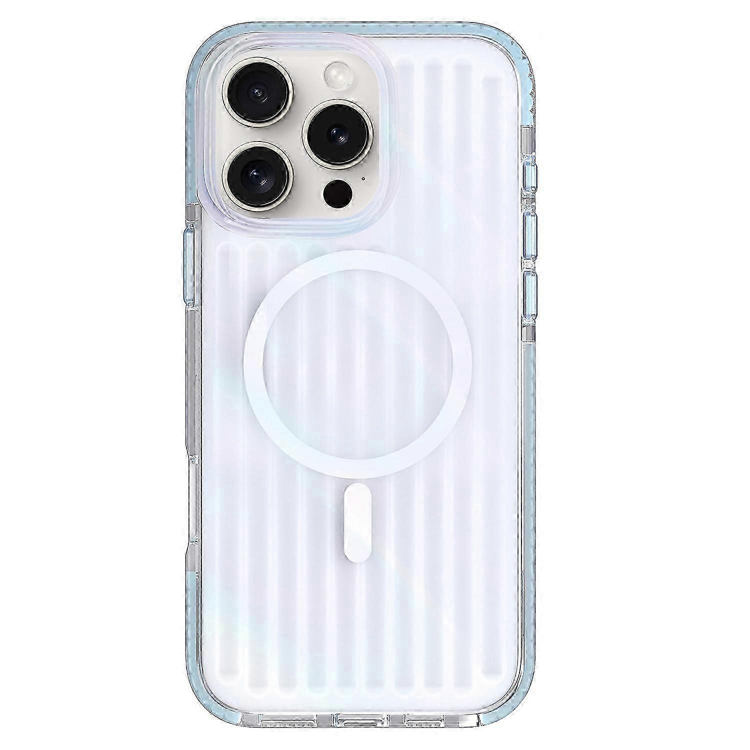 MUTURAL For iPhone 16 Pro Case Compatible with MagSafe TPU PC Phone Back Cover Stripe Pattern
