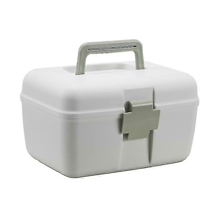 多機能薬棚家庭用ポータブル携帯薬二重層収納ボックス-COLORグリーン