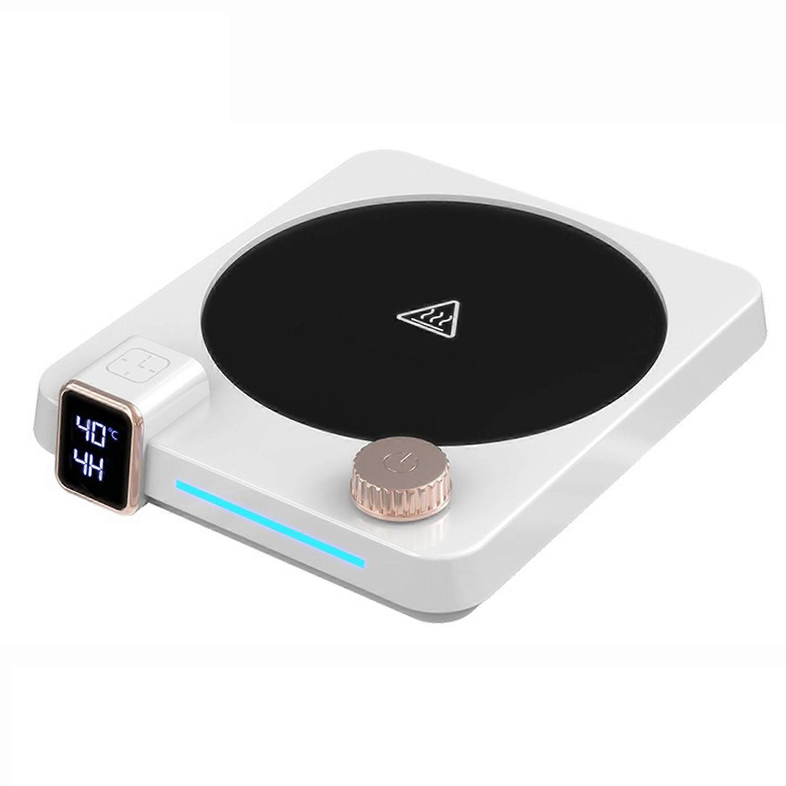 Electric Heated Mug Warmer Pad US Small Heating Cup Pad Practical Heated Coaster 9 Speed Suitable for Home Office Use White