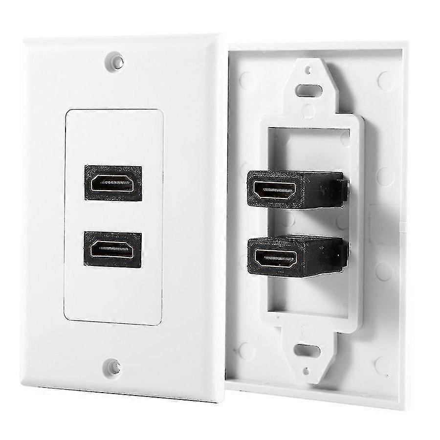 2-Port væg frontplade panel udtag 1080p dæksel kobling socket hvid