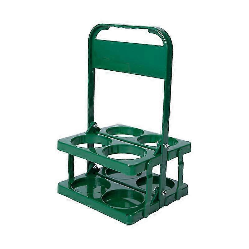 折り畳み式の再利用可能なドリンクキャリア、配達用ハンドル付き、ポータブルカップホルダー - グリーン