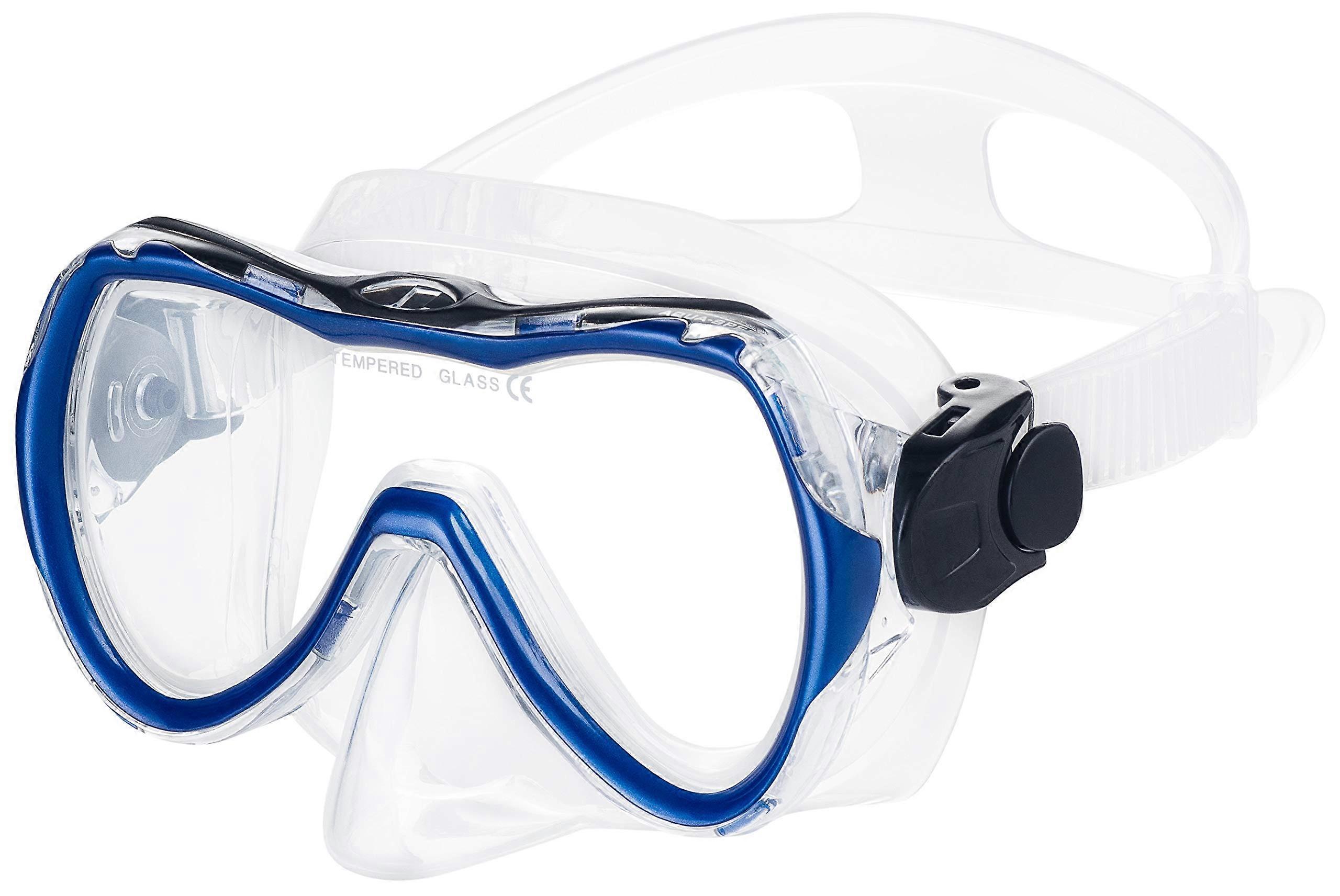 AquaSpeed ® Enzo Dive Junior Kids Swimming Goggles Diving Mask Single Lens UP® Keychain 11 / Blue