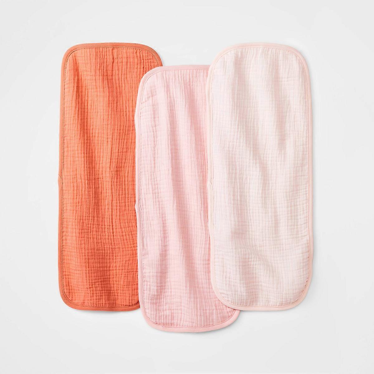Baby 3pk Basic Muslin Burp Cloth, Cloud Island™ Pink