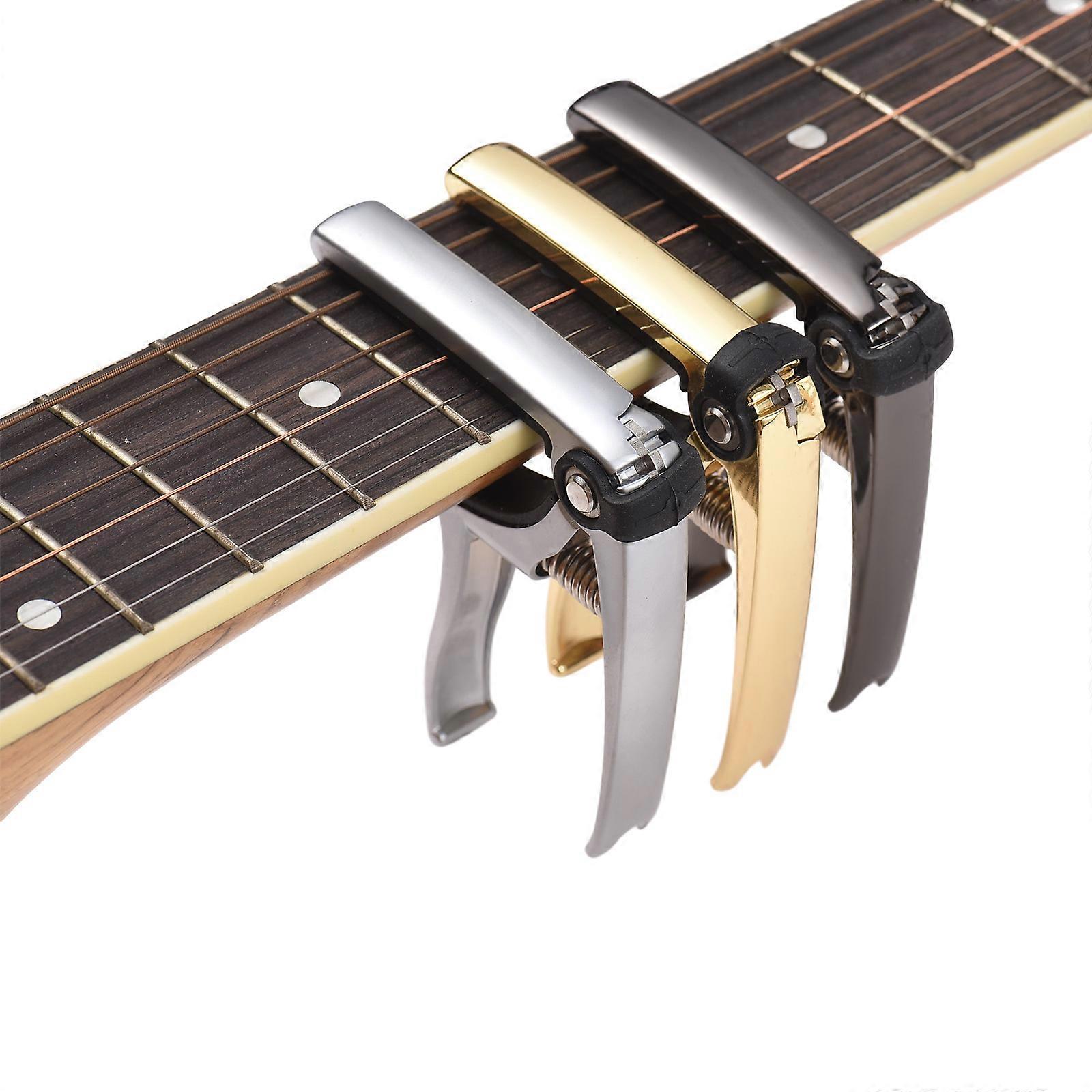 4-i-1 Guitar Capo zink legering Quick-Change, String Cutter, Pick Holder