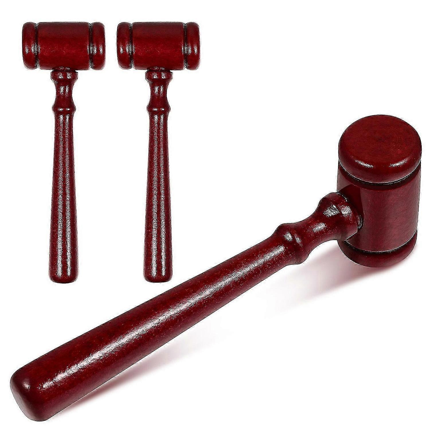 3Pcs Judge Gavel Children Toy Mini Wooden Hammers Cosplay Lawyer Home Decorations