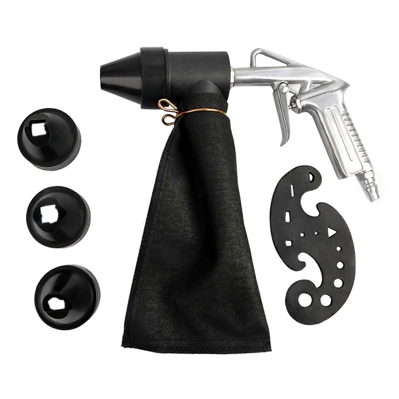 6PCS Pneumatic Sandblasting Machine Set Handheld Sand Blasting Machine with 450ml Sandblasting Bag Sand Blasting Tool for Rust Removal/ Sandblasting/