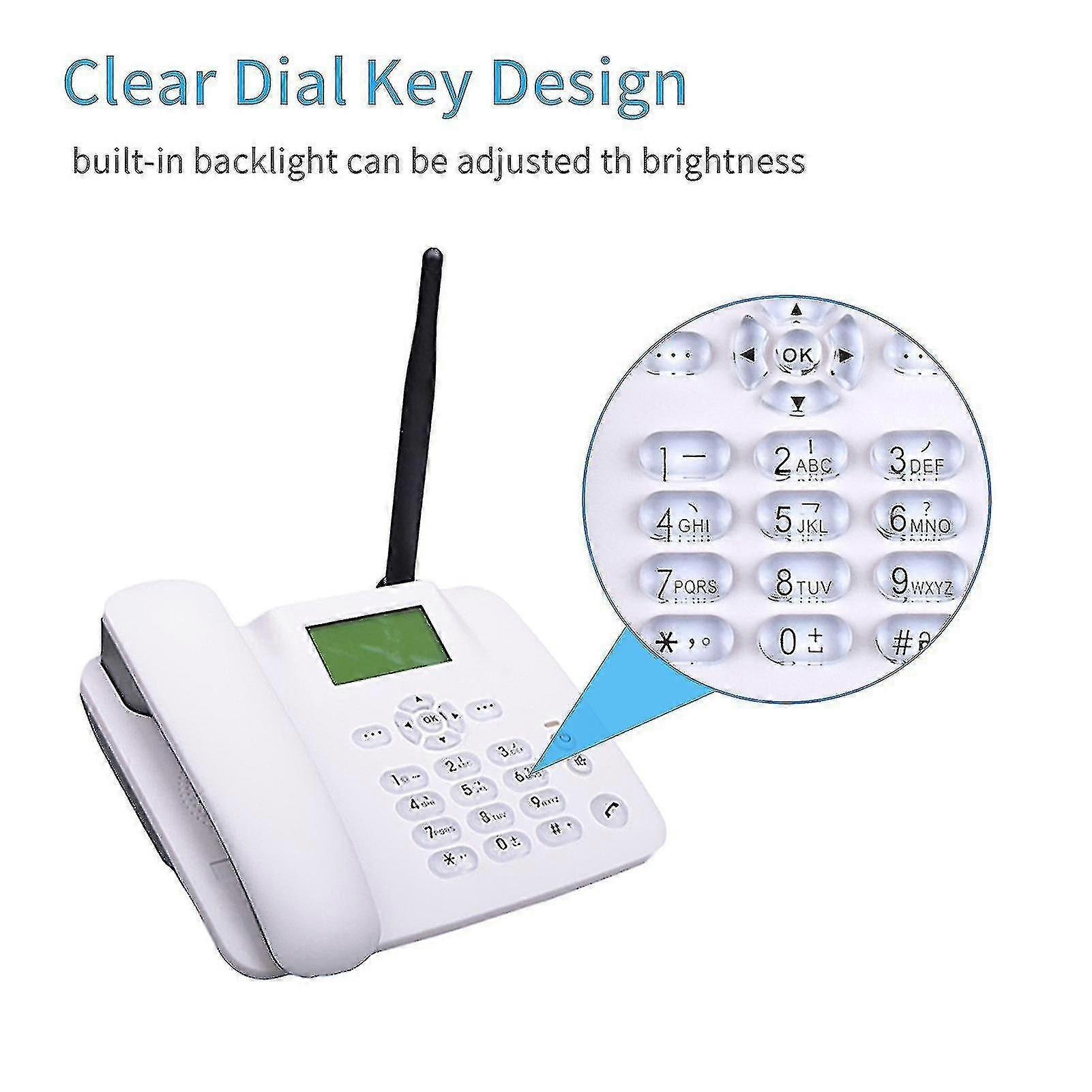 High Fixed Wireless Phone 4g Desk Phone Gsm 850/900/1800/1900mhz Sim Cordless Telephone With Antenna Radio Clock
