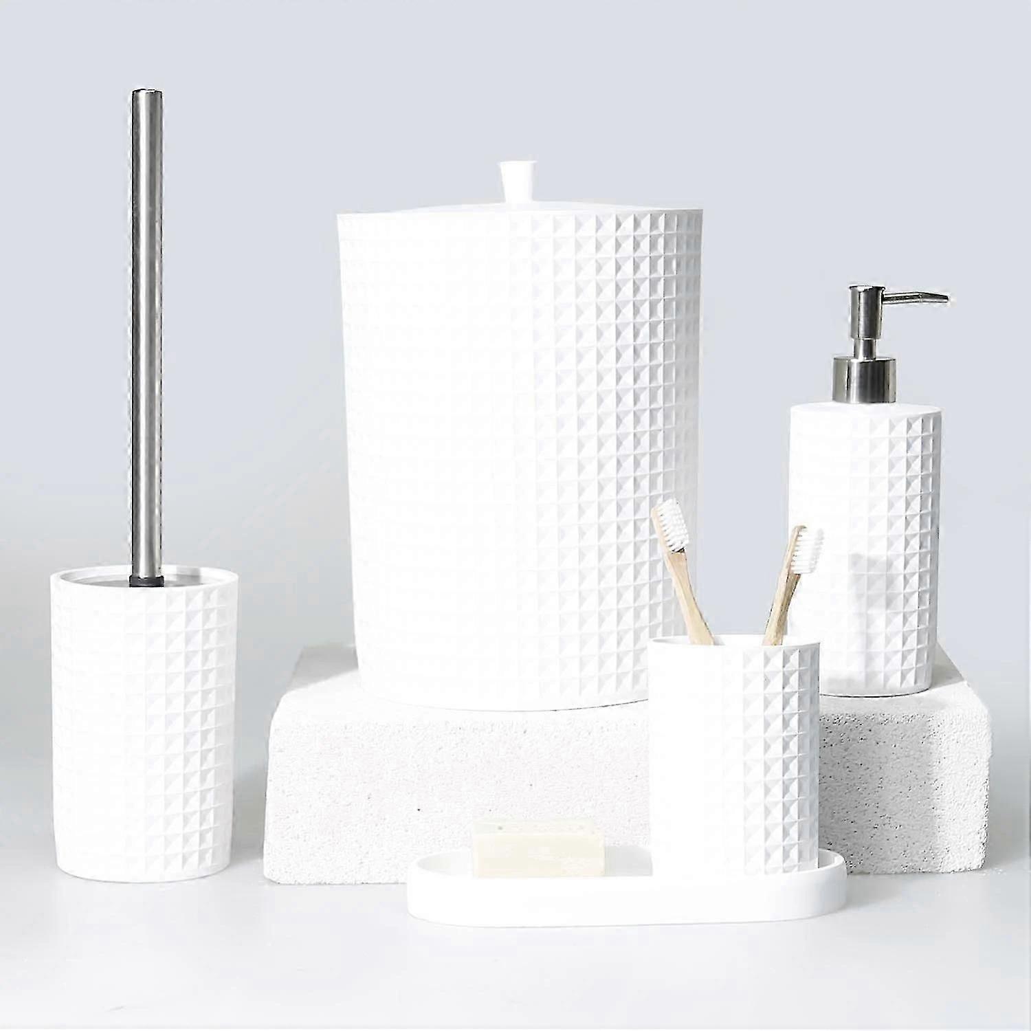 5-Piece White Neptune Bathroom Set