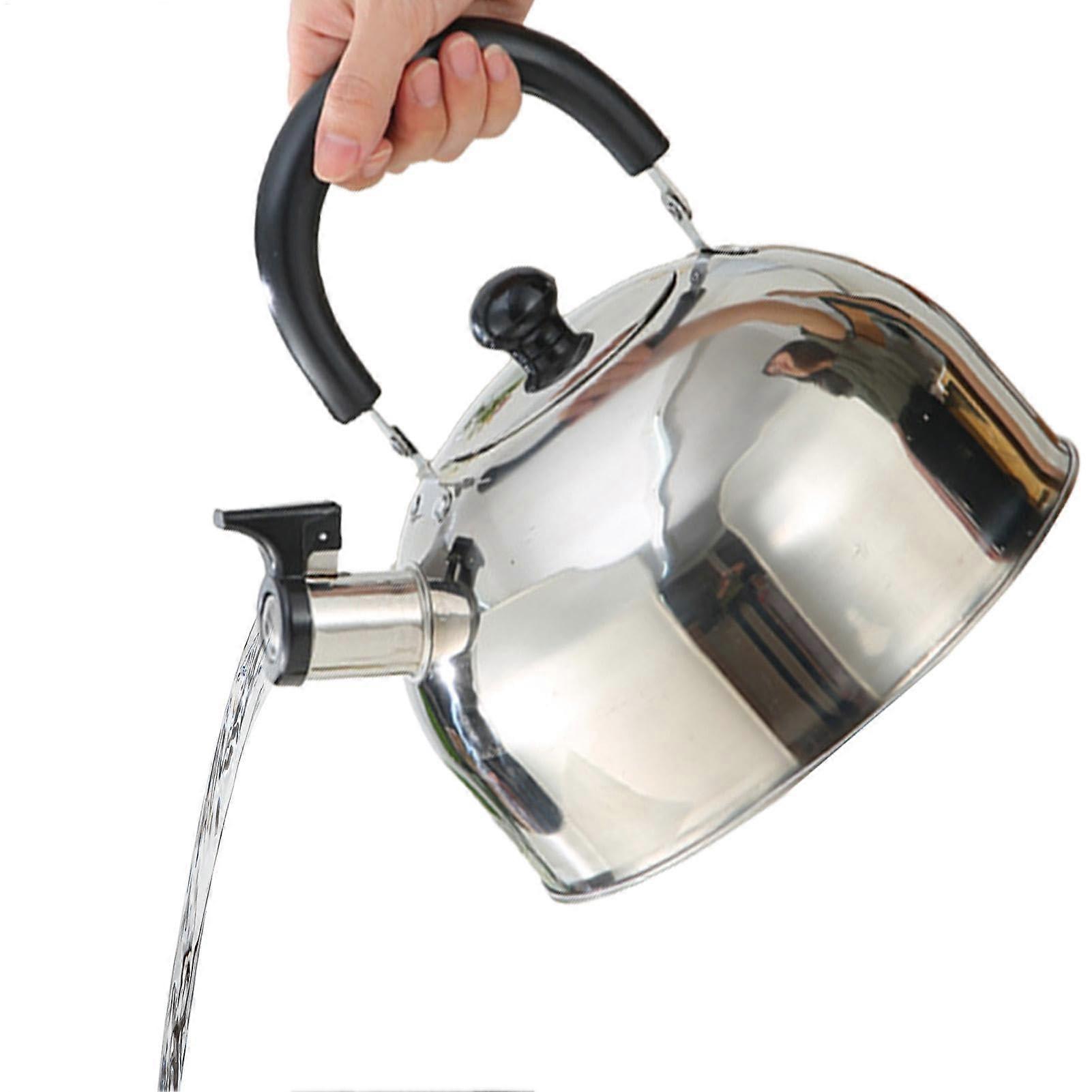 water kettle, stove, portable, whistling kettle, tea kettle with foldable handle for home, camping, 2 L