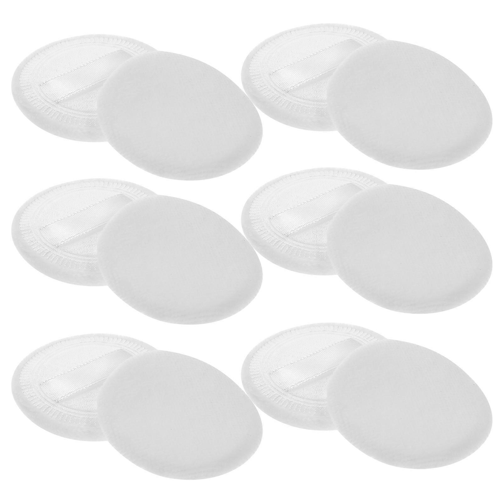 12pcs Small Rounded Makeup Puff Soft Cotton Cosmetic Powder Applicators for Face Makeup, Natural Finish for Women