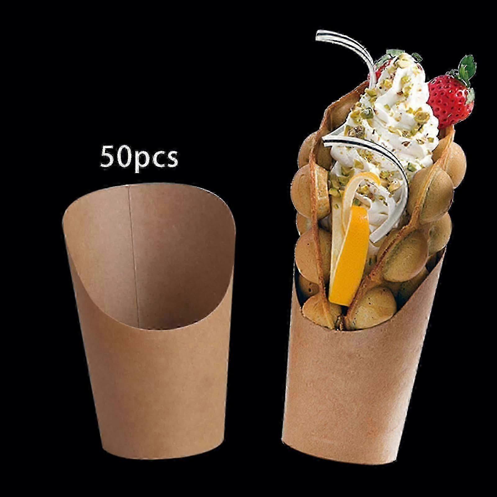 Egg Waffle Paper Cup Holder - Thickened Kraft Food Tray - Black | Fruugo AU