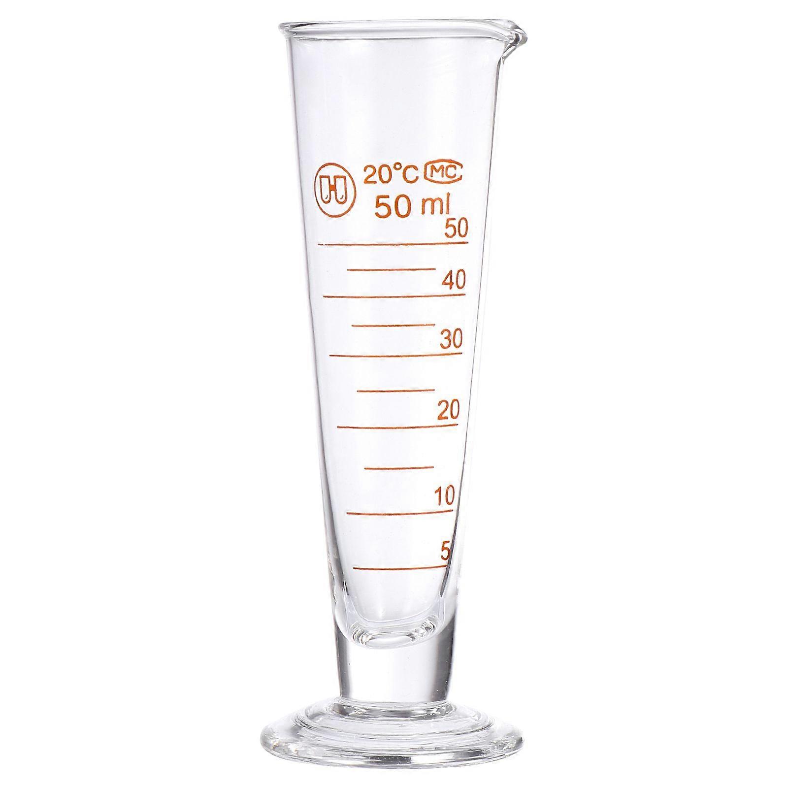 1 Pc 50ml Measuring Cup Glass Round Base Laboratory Chemistry Experience Device