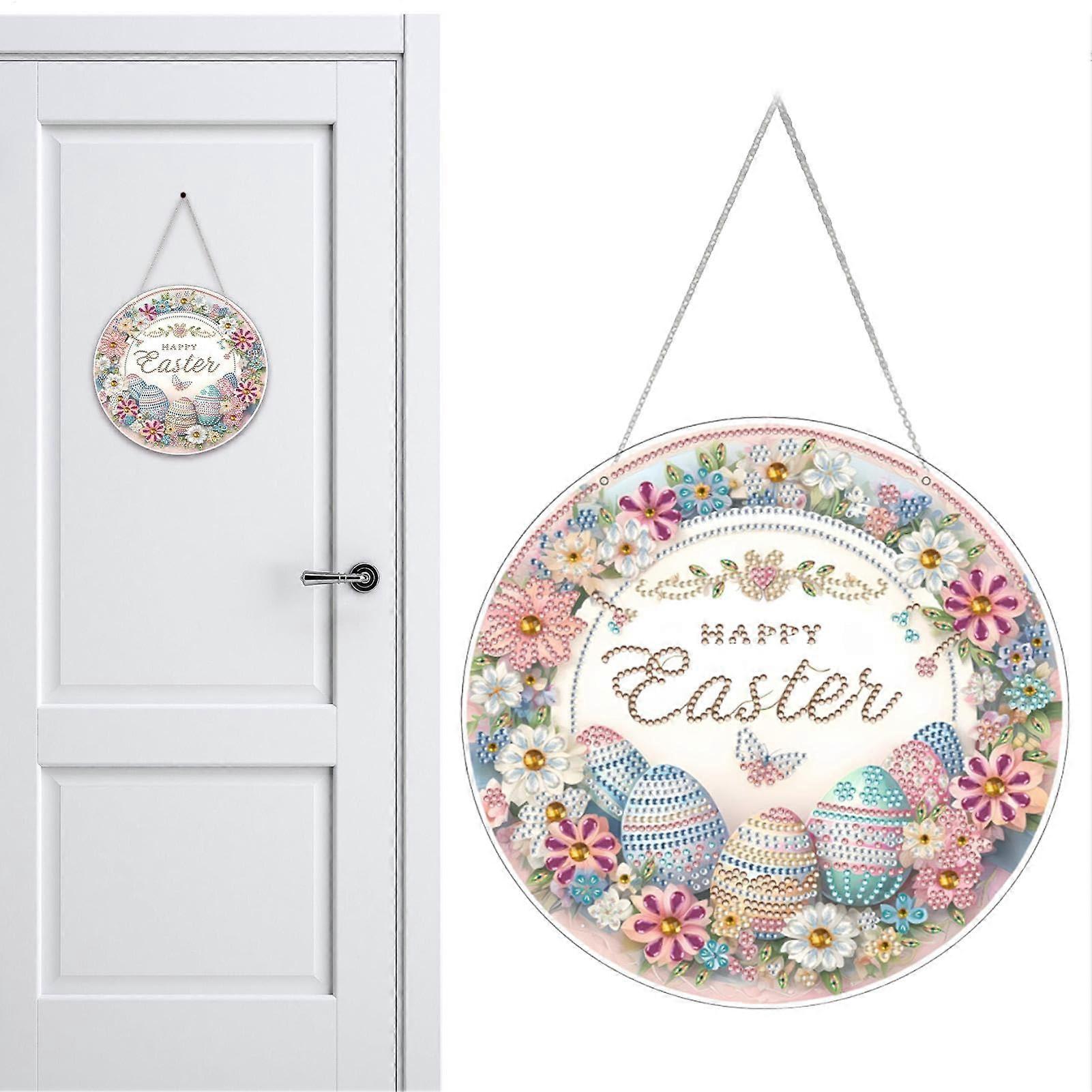 Easter Egg Crystal Art Kit with Rhinestones for Painting, Spring Decor, Flower Design, 3D Easter Ornament