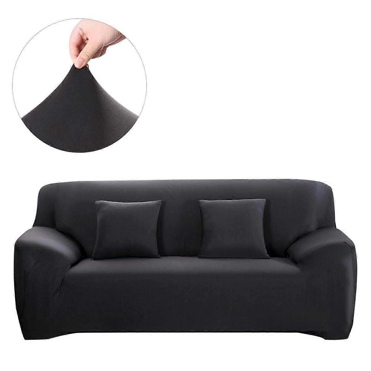 Slipcover Sofa Black Rectangular For Children 230x195cm High Elasticity Protect From Wear 1Set